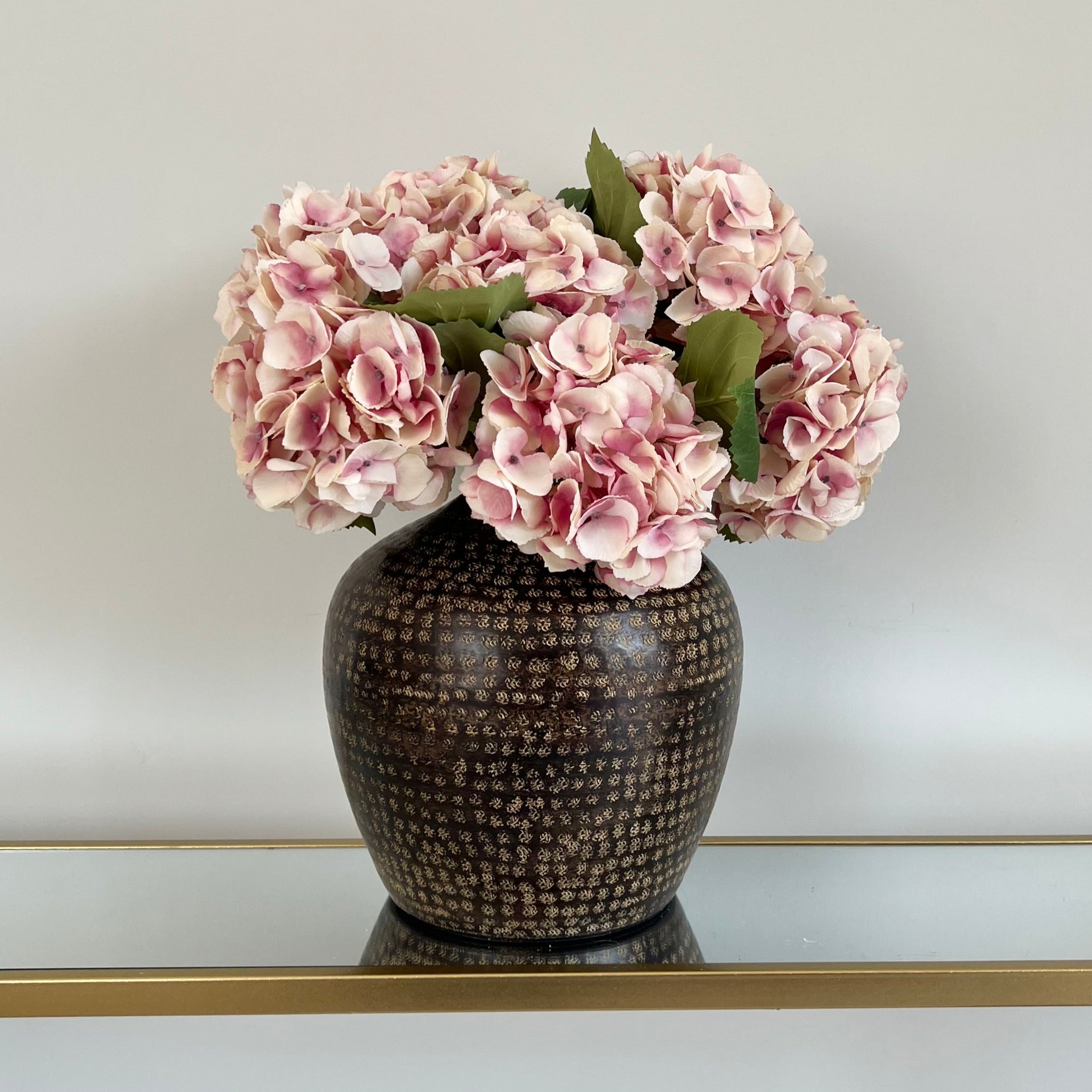 Realistic Artificial Dusky Pink Hydrangea ABX5001DP by The Faux Flower Company