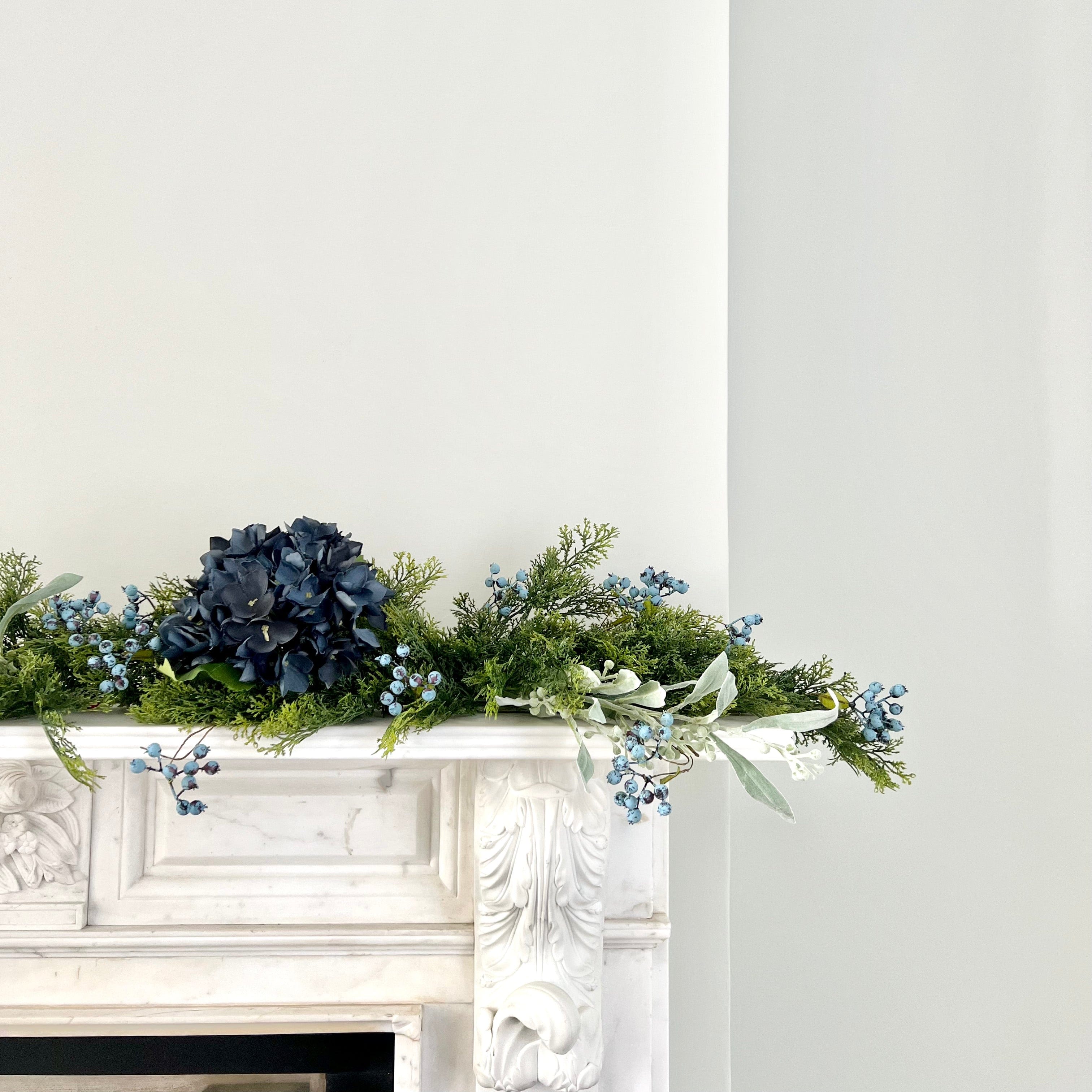 Realistic Artificial Blue Cypress Bush Garland Set - Large GARLAND BLUE/LARGE by The Faux Flower Company