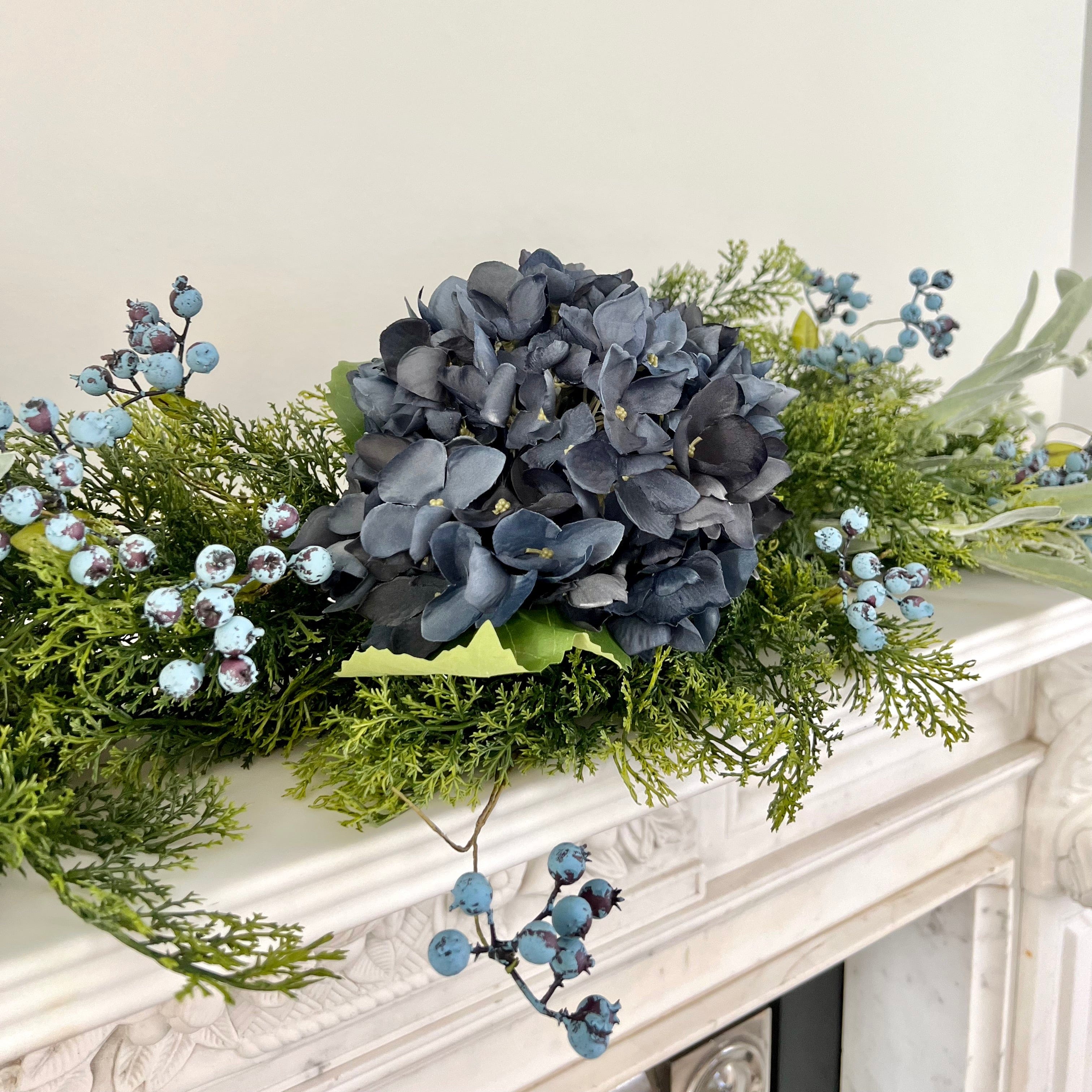 Realistic Artificial Blue Cypress Bush Garland Set - Large GARLAND BLUE/LARGE by The Faux Flower Company