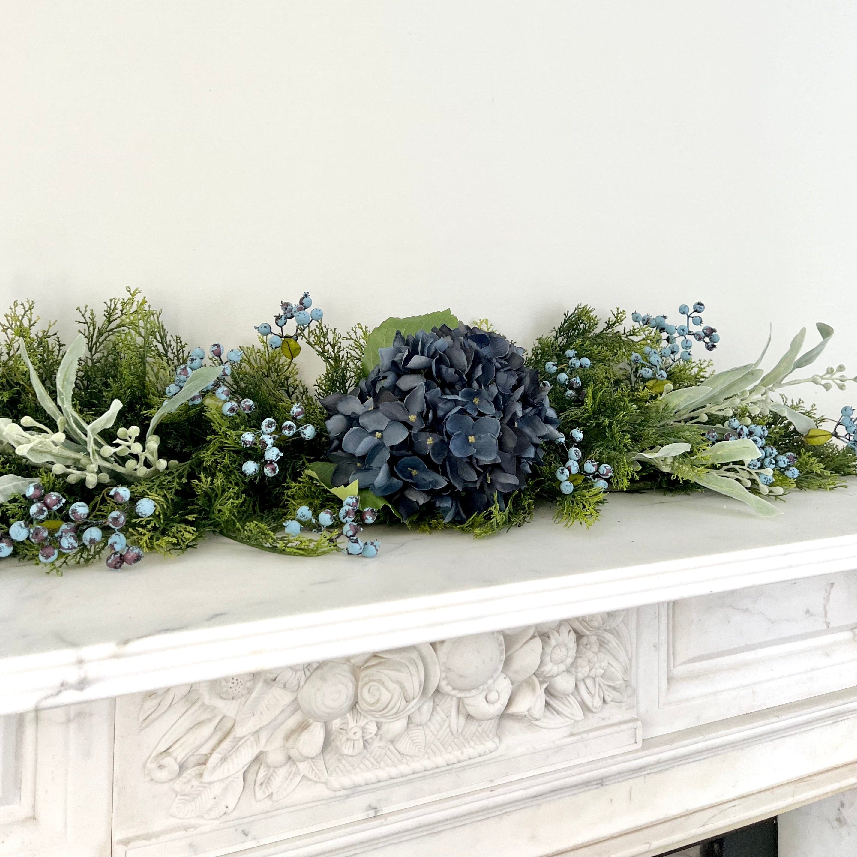 Realistic Artificial Blue Cypress Bush Garland Set - Large GARLAND BLUE/LARGE by The Faux Flower Company