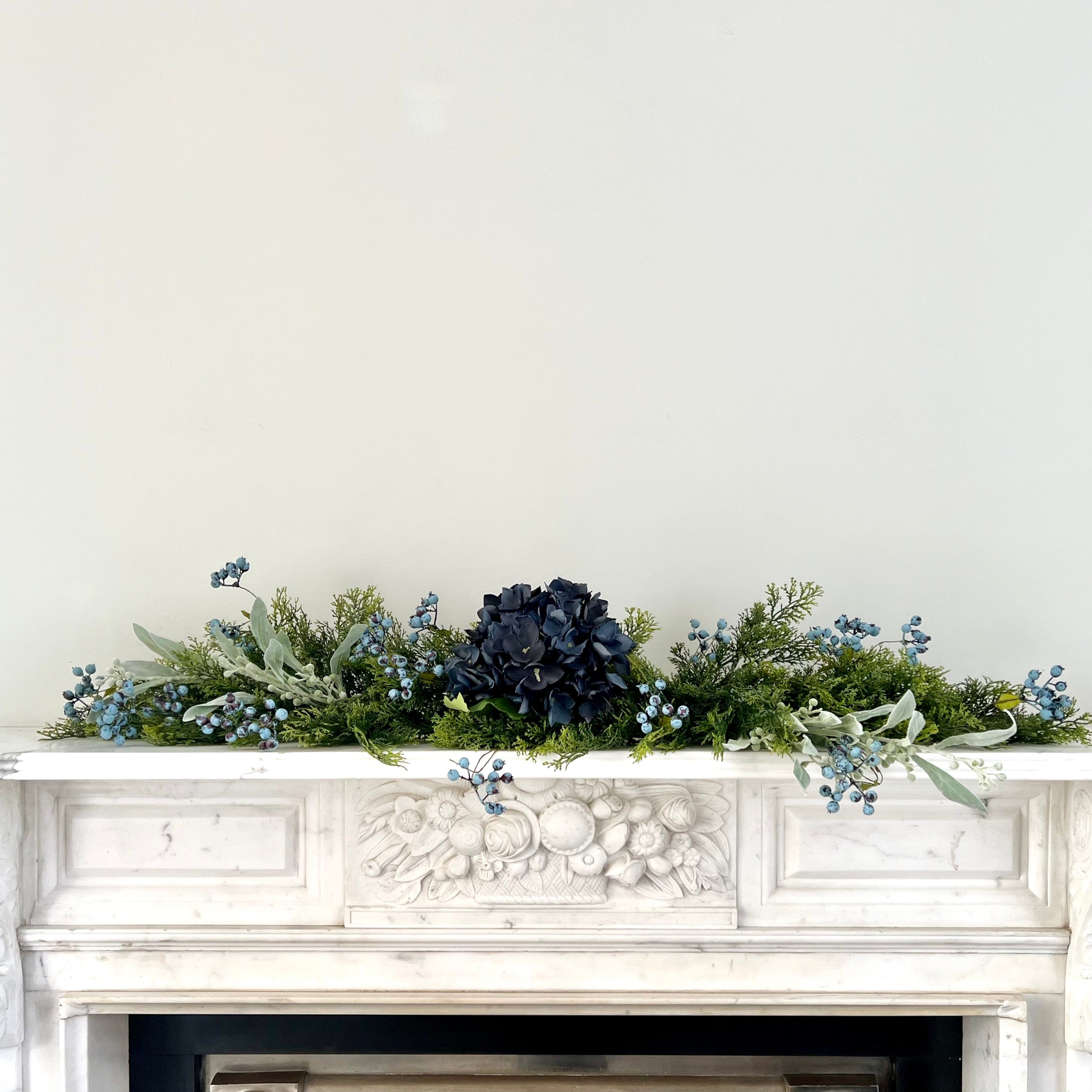 Realistic Artificial Blue Cypress Bush Garland Set - Large GARLAND BLUE/LARGE by The Faux Flower Company