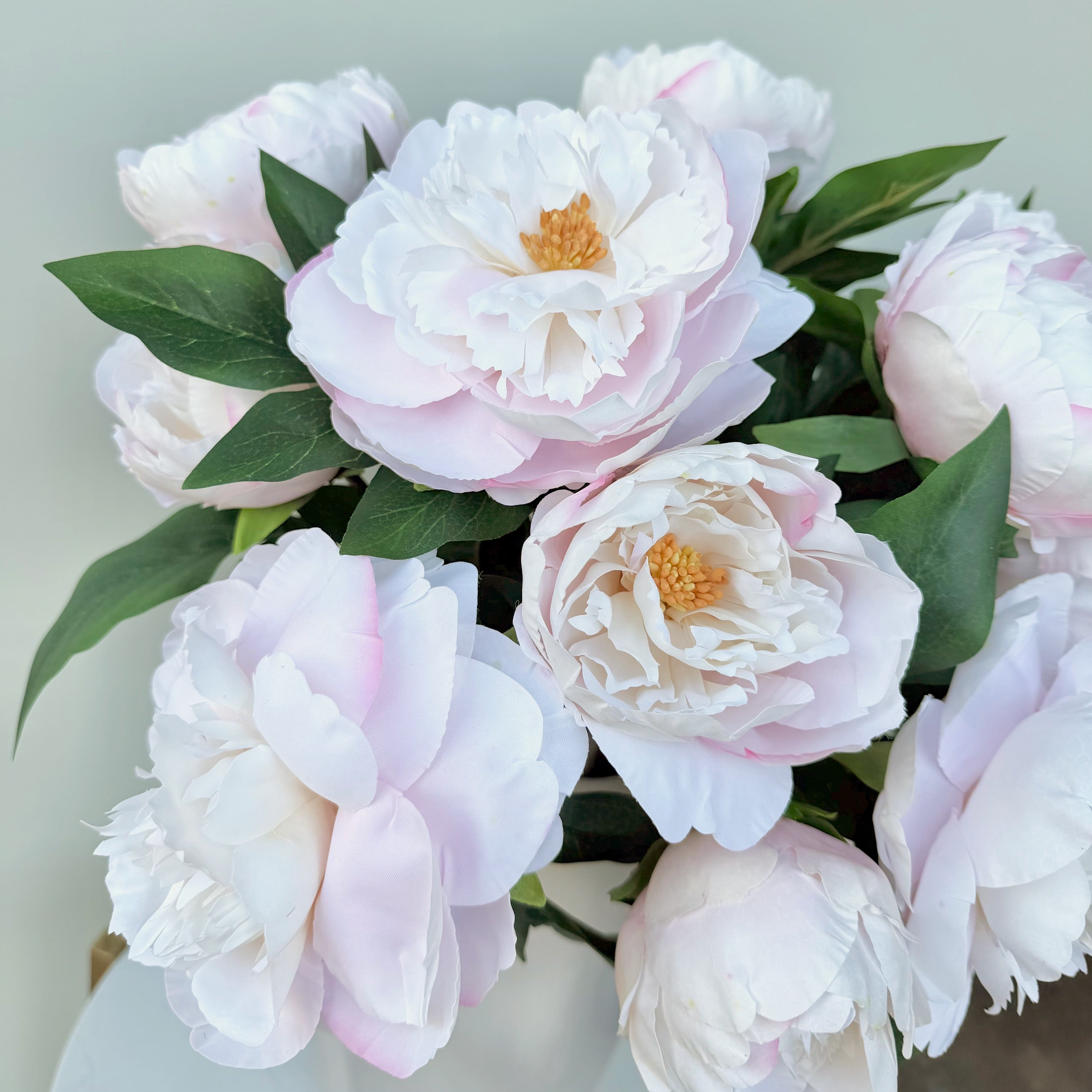 Realistic Artificial Blush Pink Two Bloom Real Touch Peony ABZ9148LPK by The Faux Flower Company