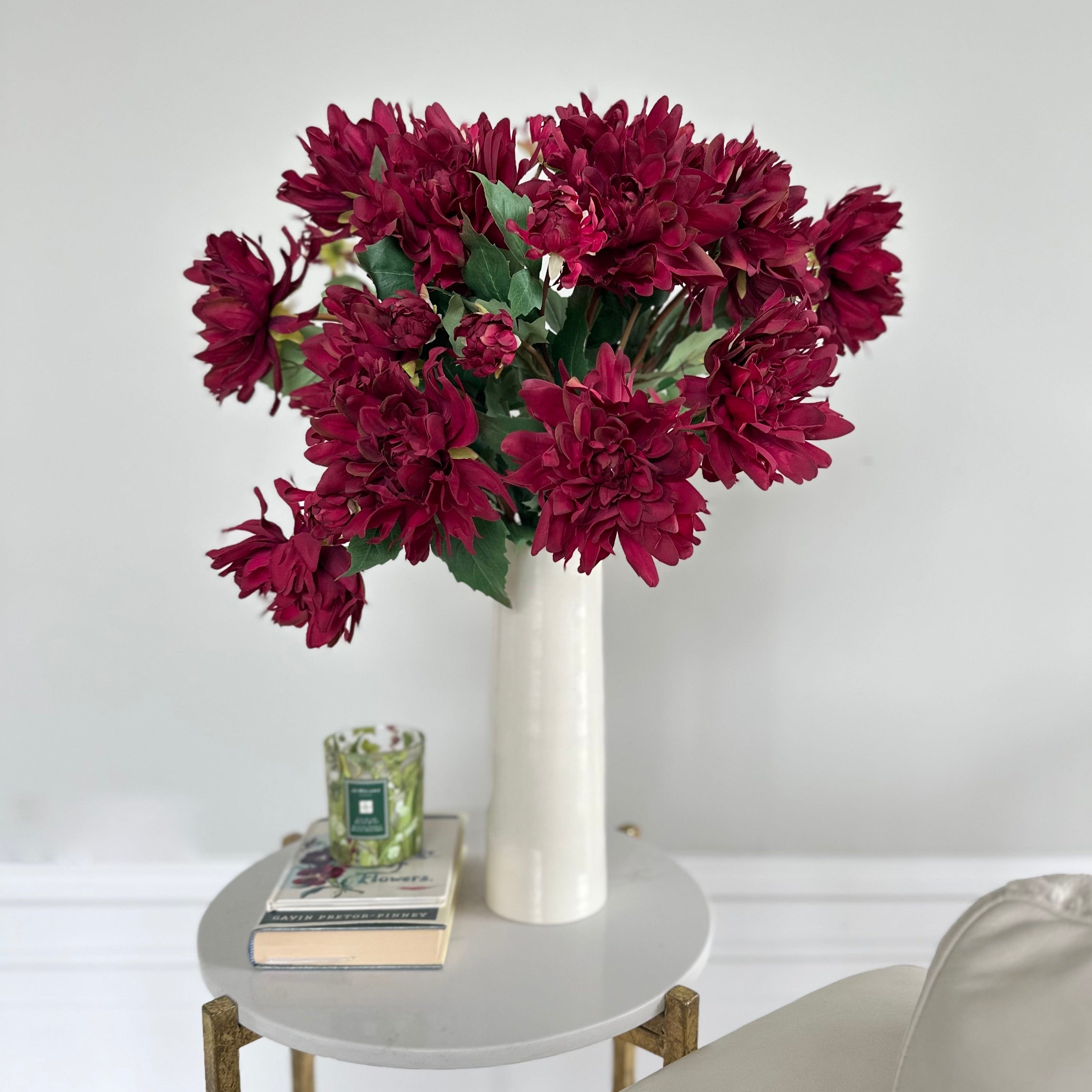 Realistic Artificial Burgundy Dahlia ABX9799PU by The Faux Flower Company