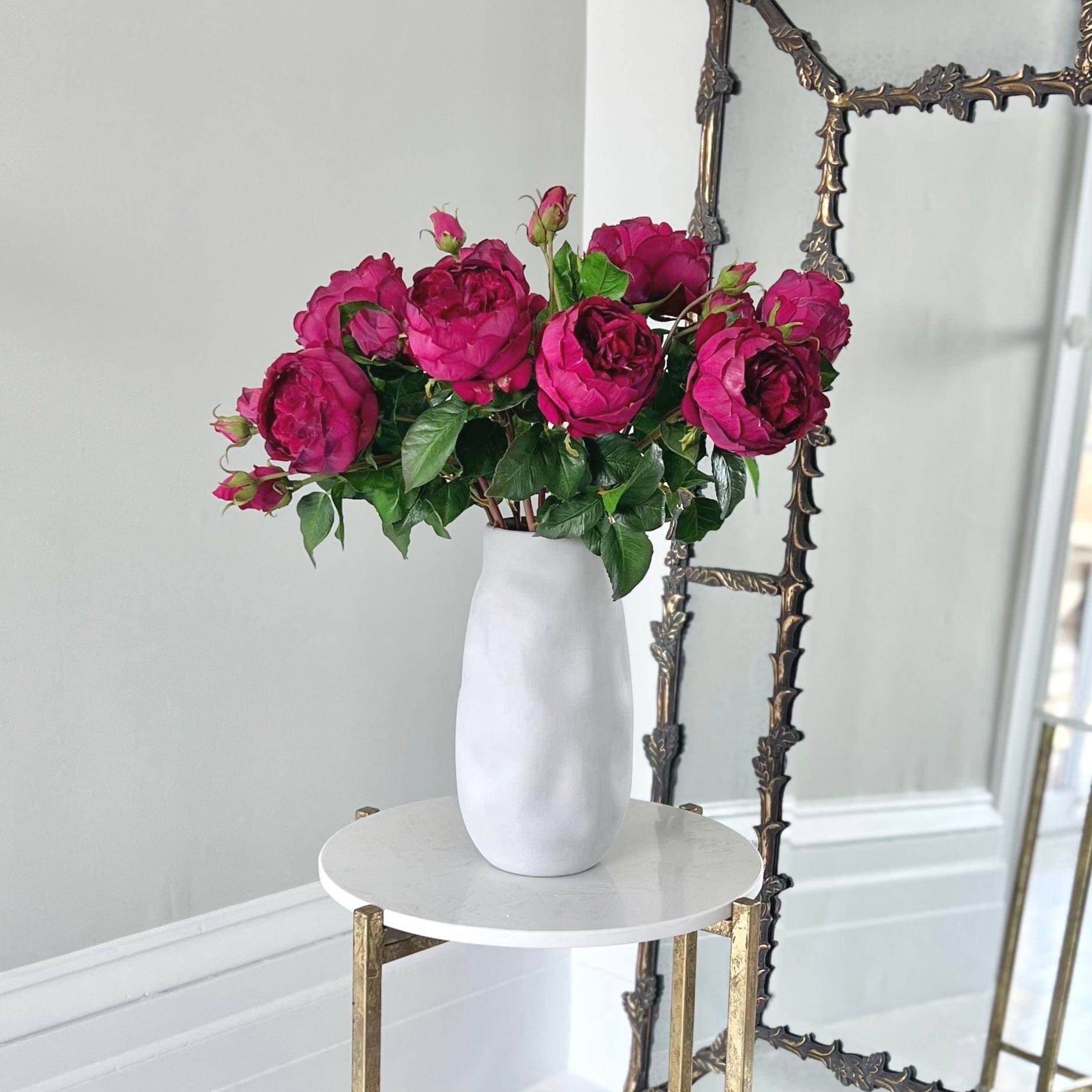 Realistic Artificial Burgundy English Rose ABY5013BD by The Faux Flower Company