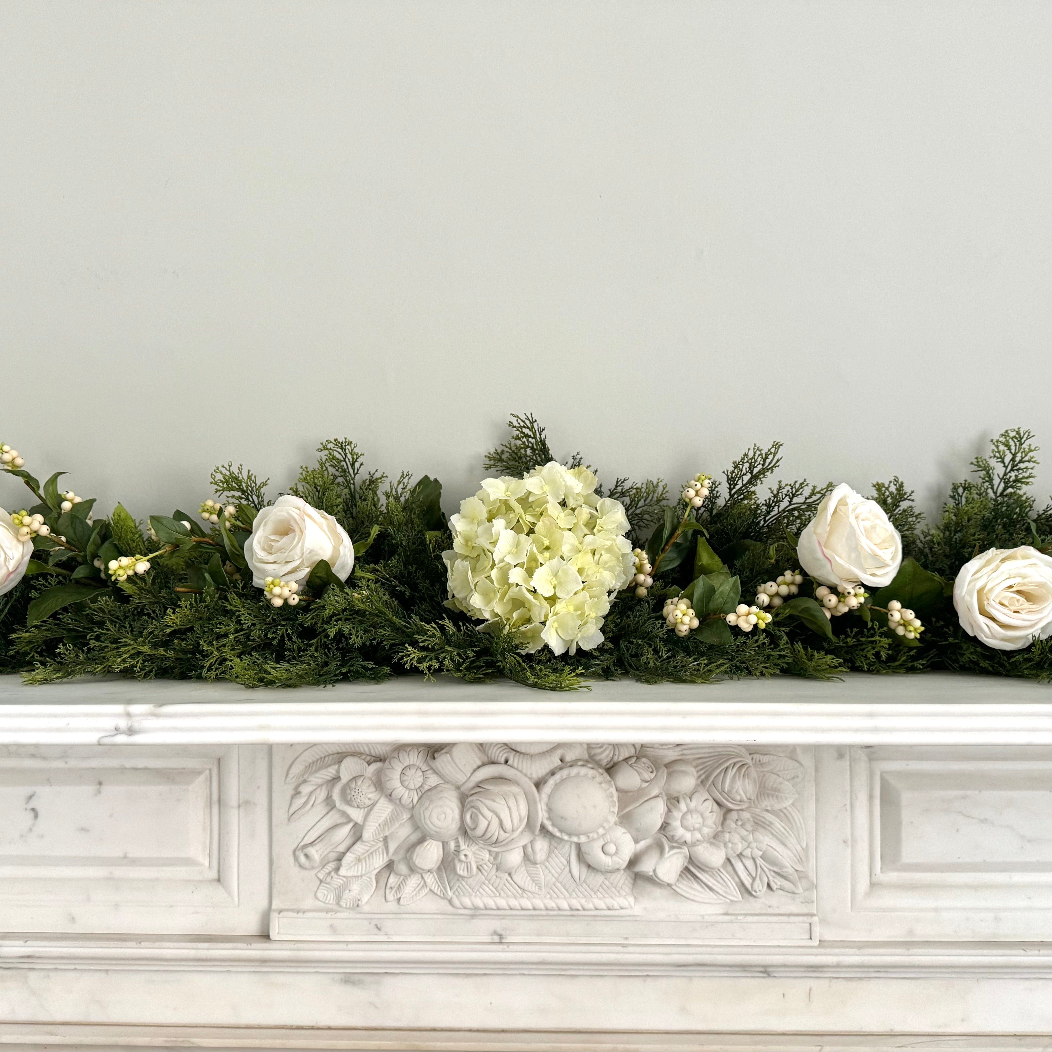 Realistic Artificial Cream Cypress Bush Garland Set - Deluxe GARLAND CREAM/DELUXE by The Faux Flower Company