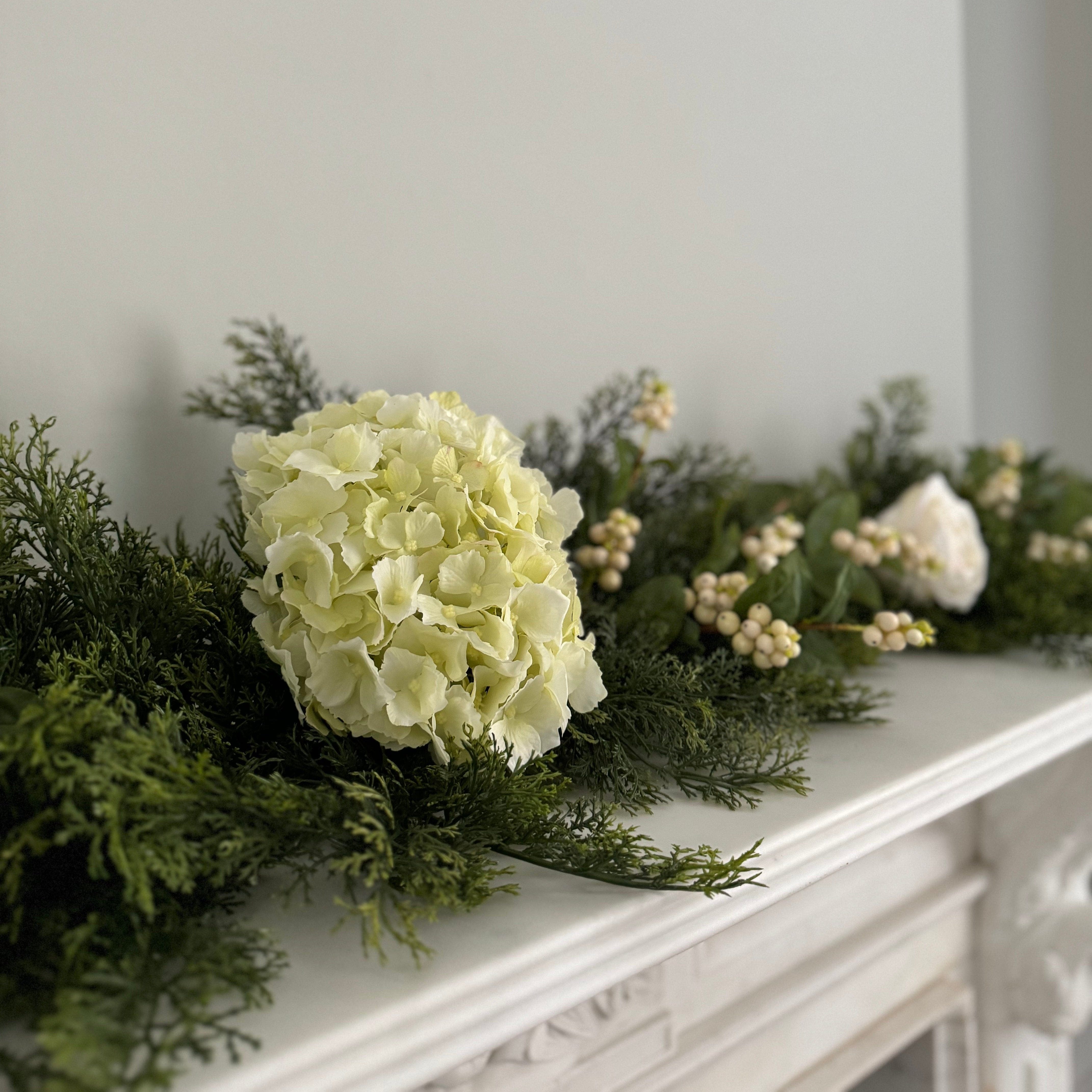 Realistic Artificial Cream Cypress Bush Garland Set - Large GARLAND CREAM/LARGE by The Faux Flower Company