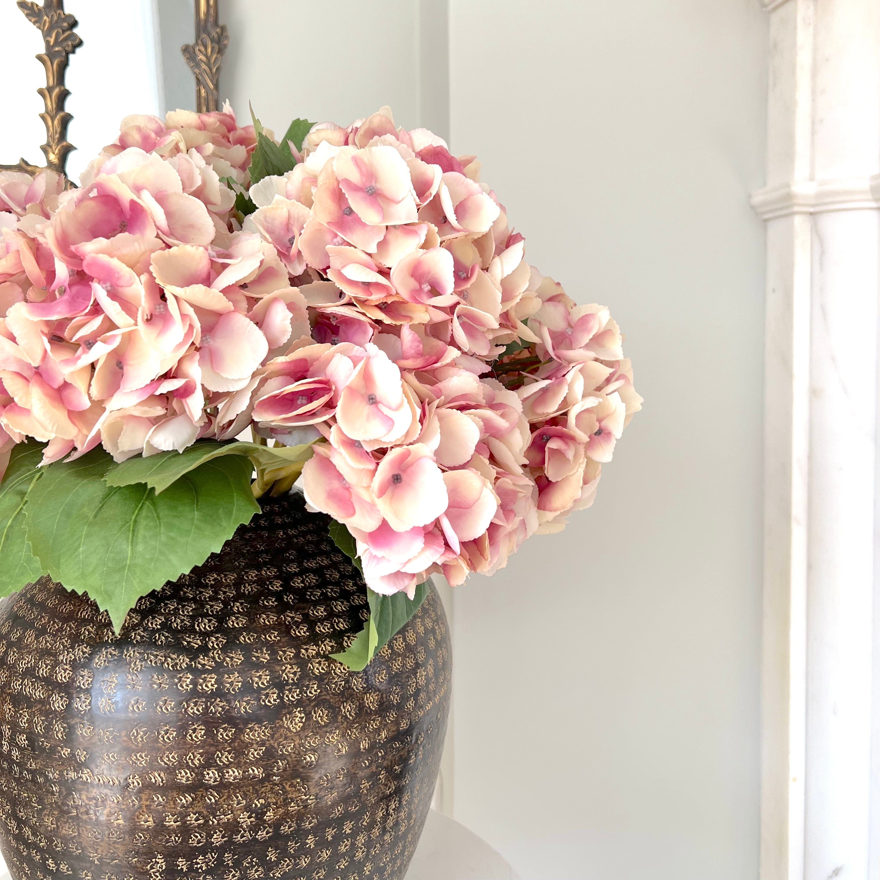 Realistic Artificial Dusky Pink Hydrangea ABX5001DP by The Faux Flower Company