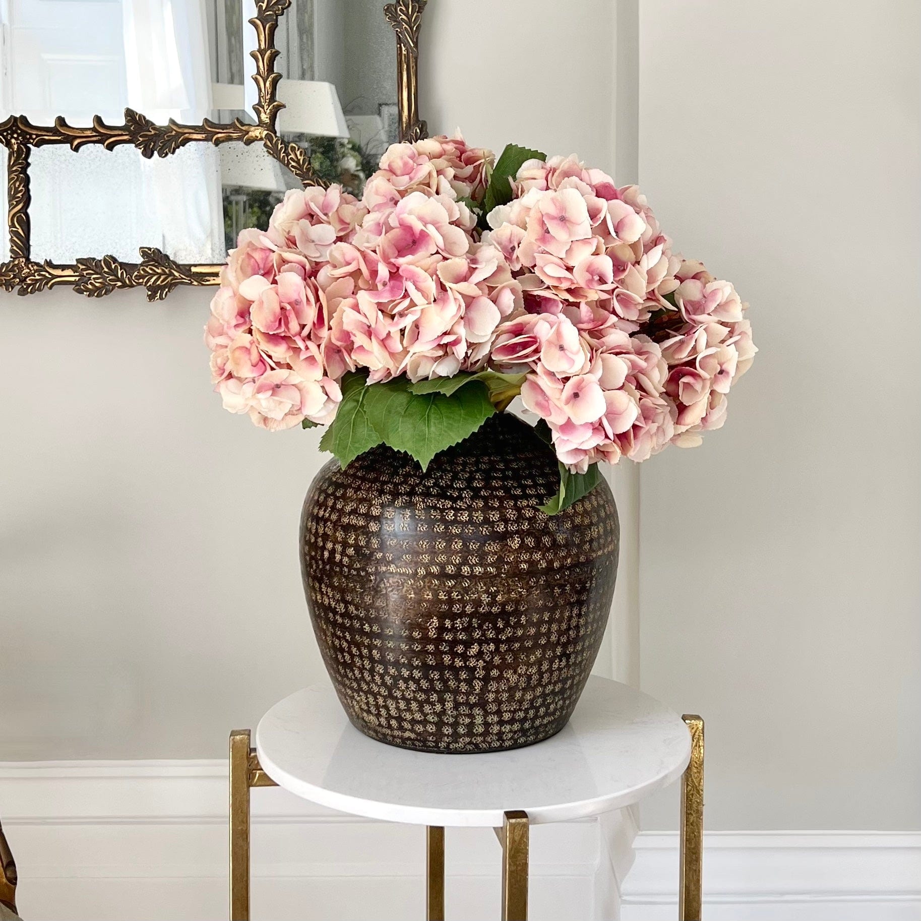 Realistic Artificial Dusky Pink Hydrangea ABX5001DP by The Faux Flower Company