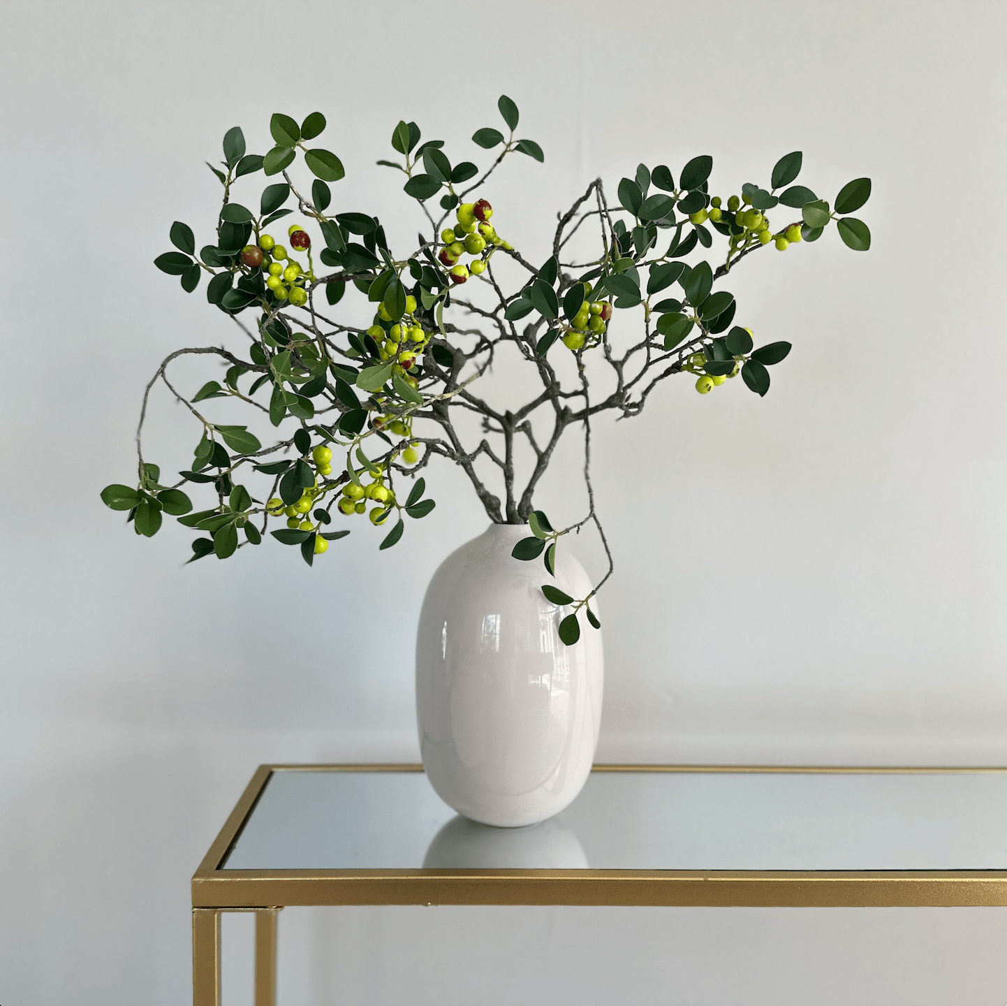 Realistic Artificial Green Berry Spray ABZ5081GR by The Faux Flower Company