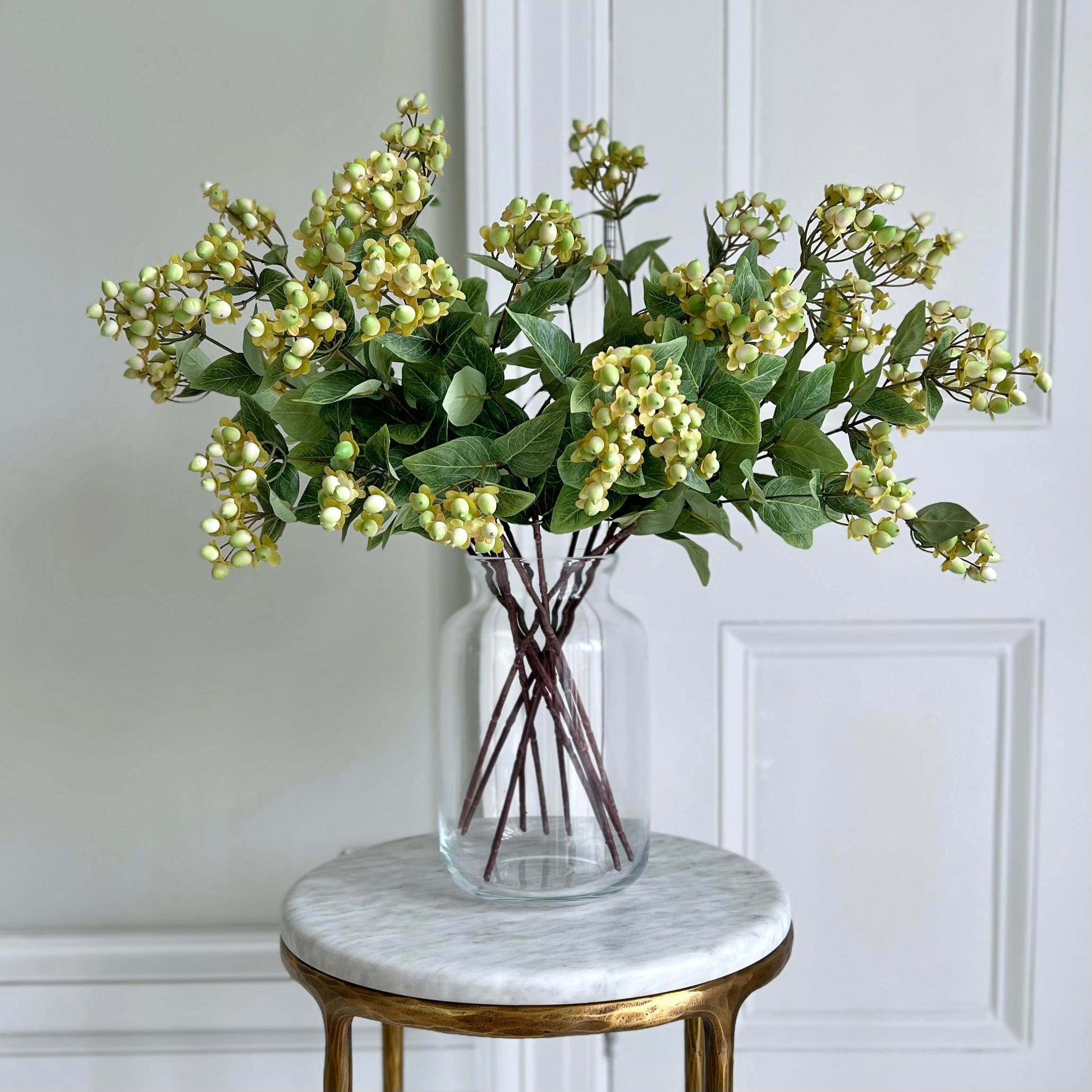 Realistic Artificial Green Hypericum Berries ABX5063WH by The Faux Flower Company