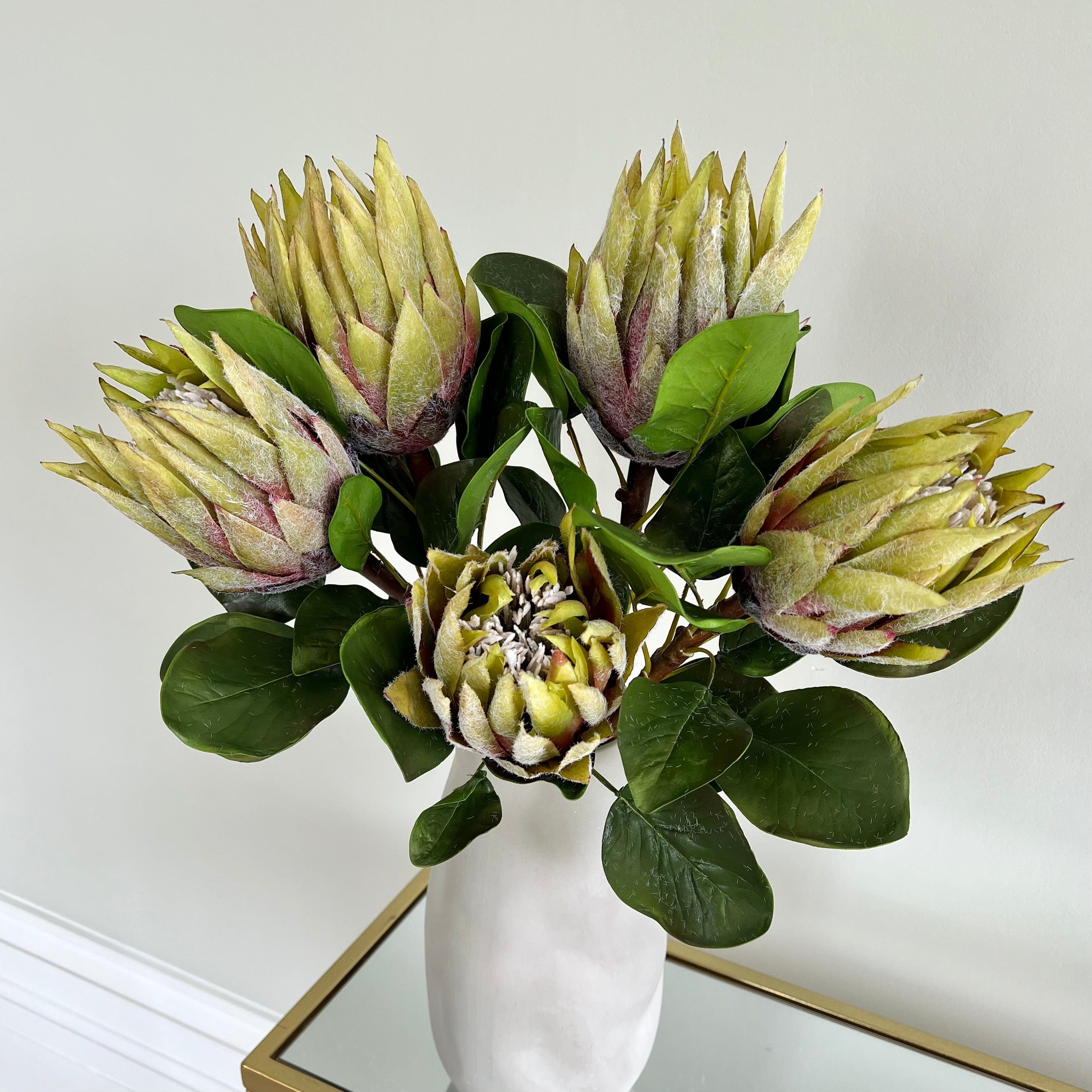 Realistic Artificial Green King Protea ABY7018GR by The Faux Flower Company