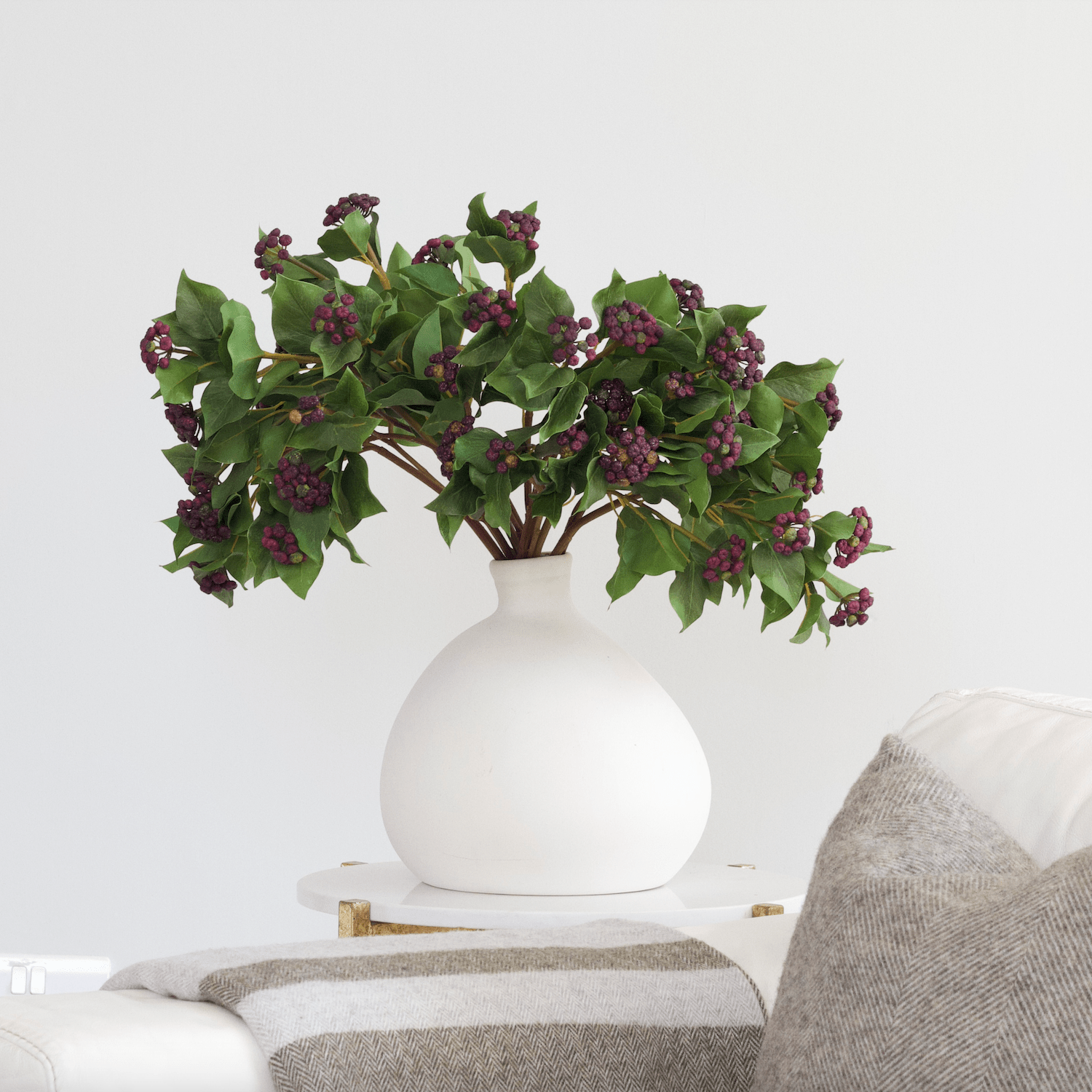Realistic Artificial Ivy with Purple Berries ABY1017PU by The Faux Flower Company