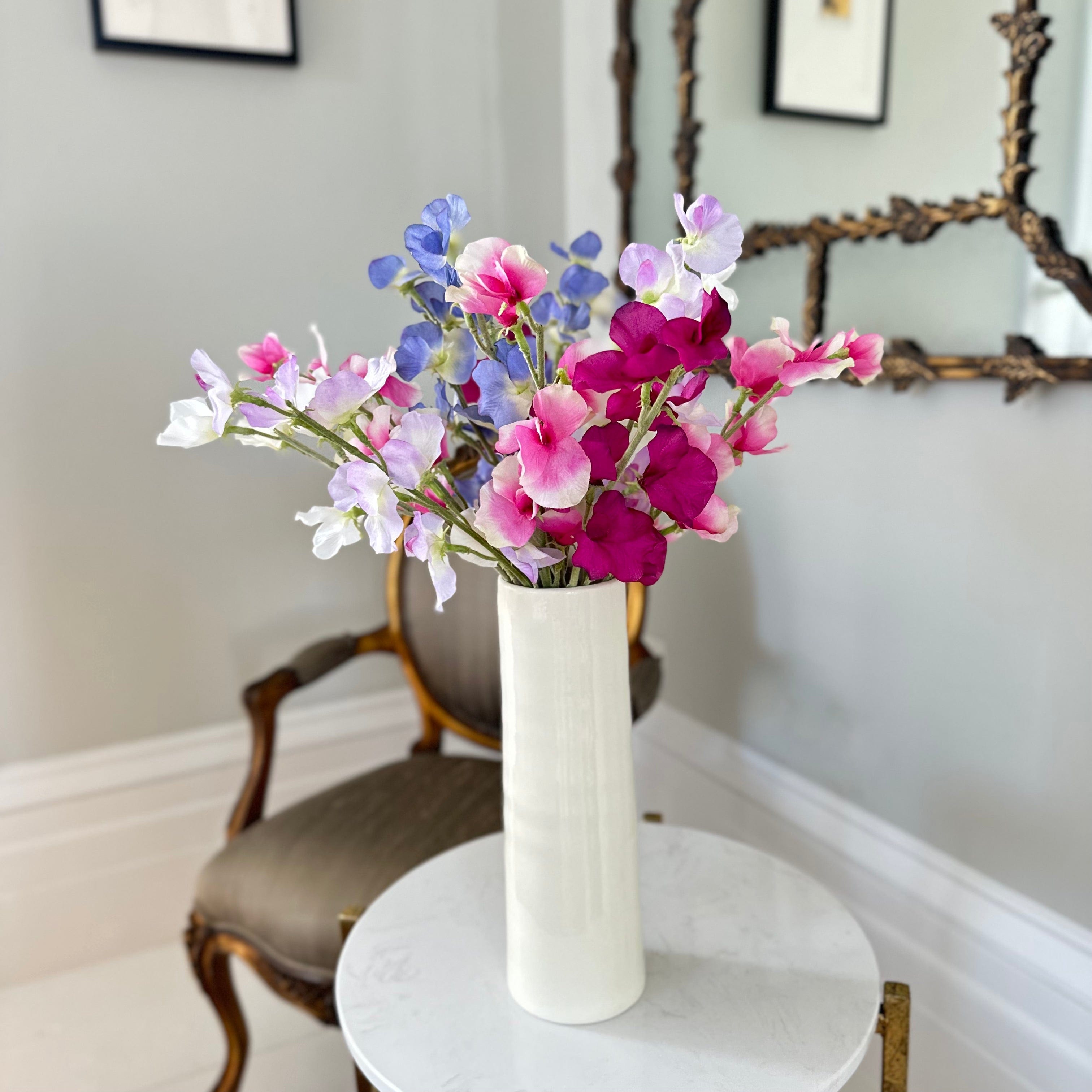 Realistic Artificial Mixed Sweet Pea Arrangement by The Faux Flower Company