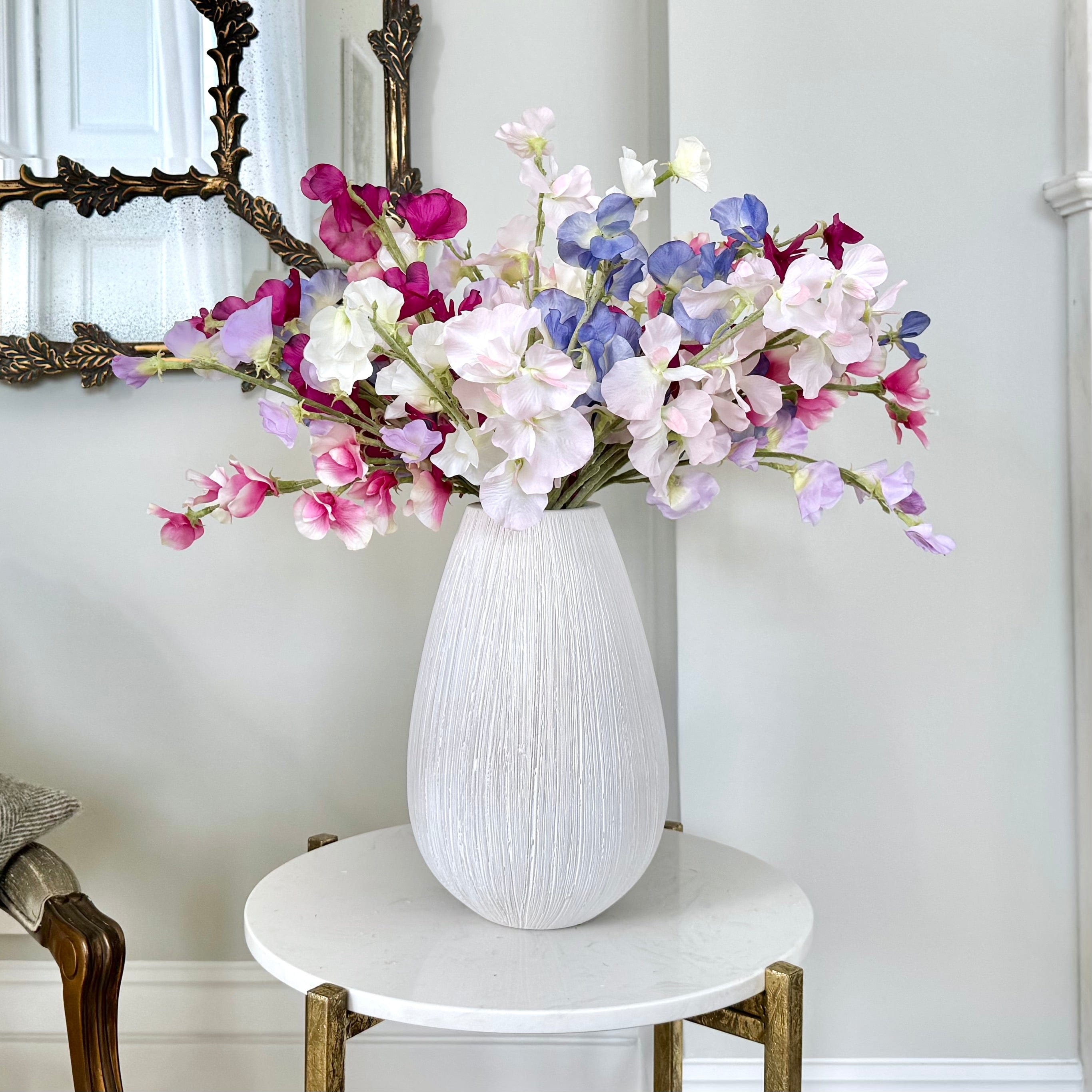 Realistic Artificial Mixed Sweet Pea Arrangement by The Faux Flower Company