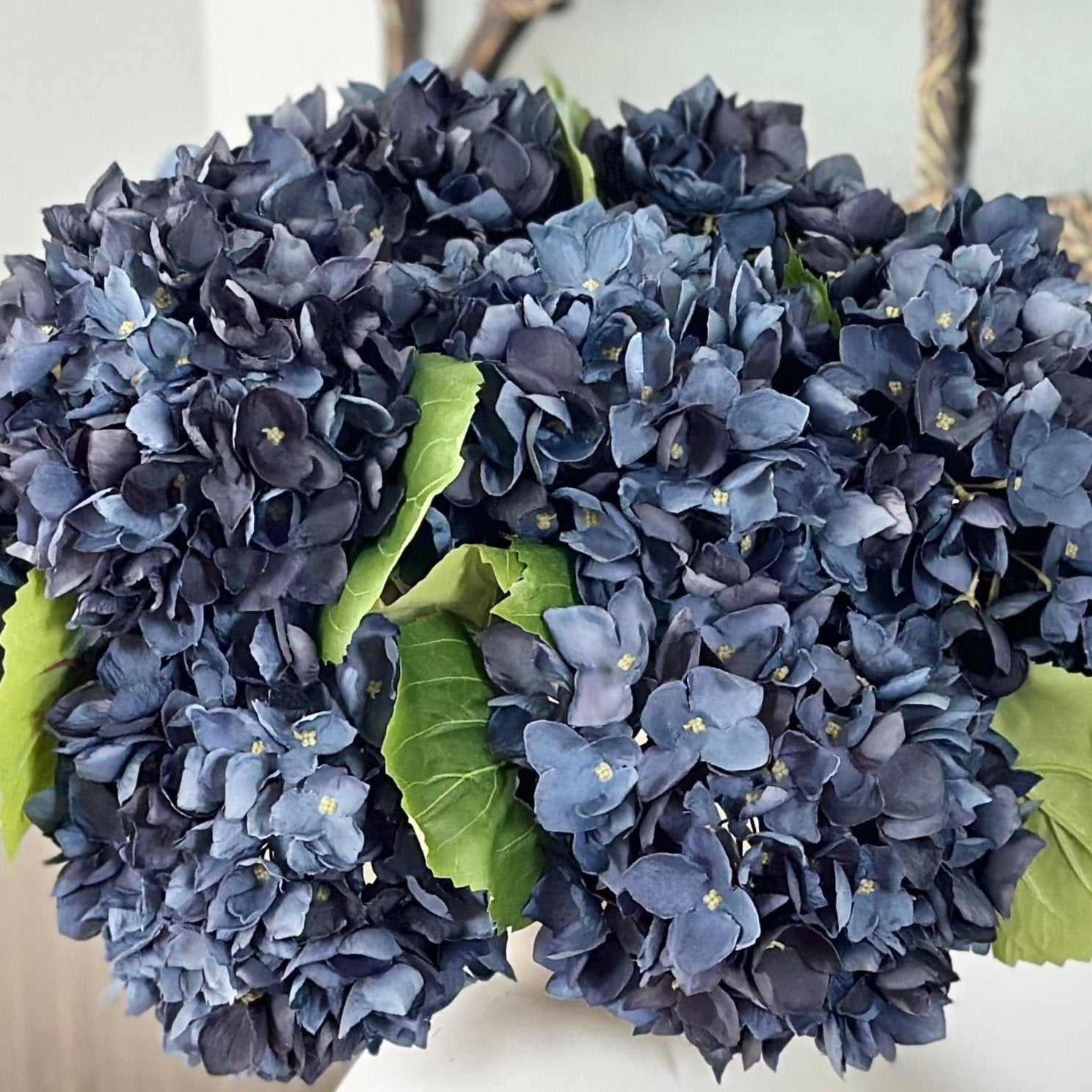 Realistic Artificial Navy Blue Hydrangea ABX5005DBL by The Faux Flower Company