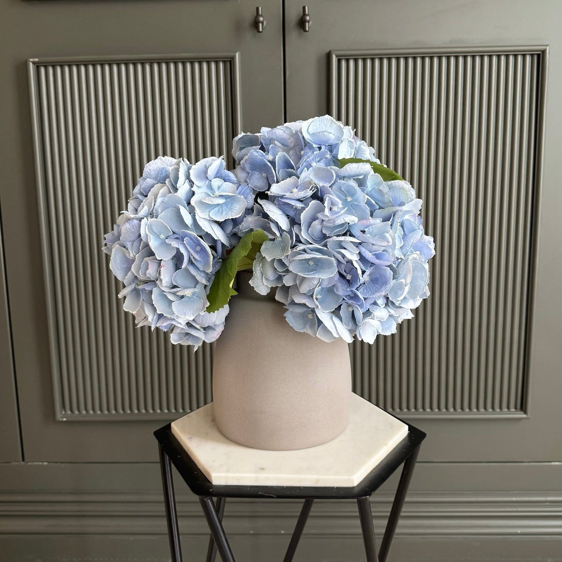 Realistic Artificial Pale Blue Hydrangea ABX5001LBL by The Faux Flower Company
