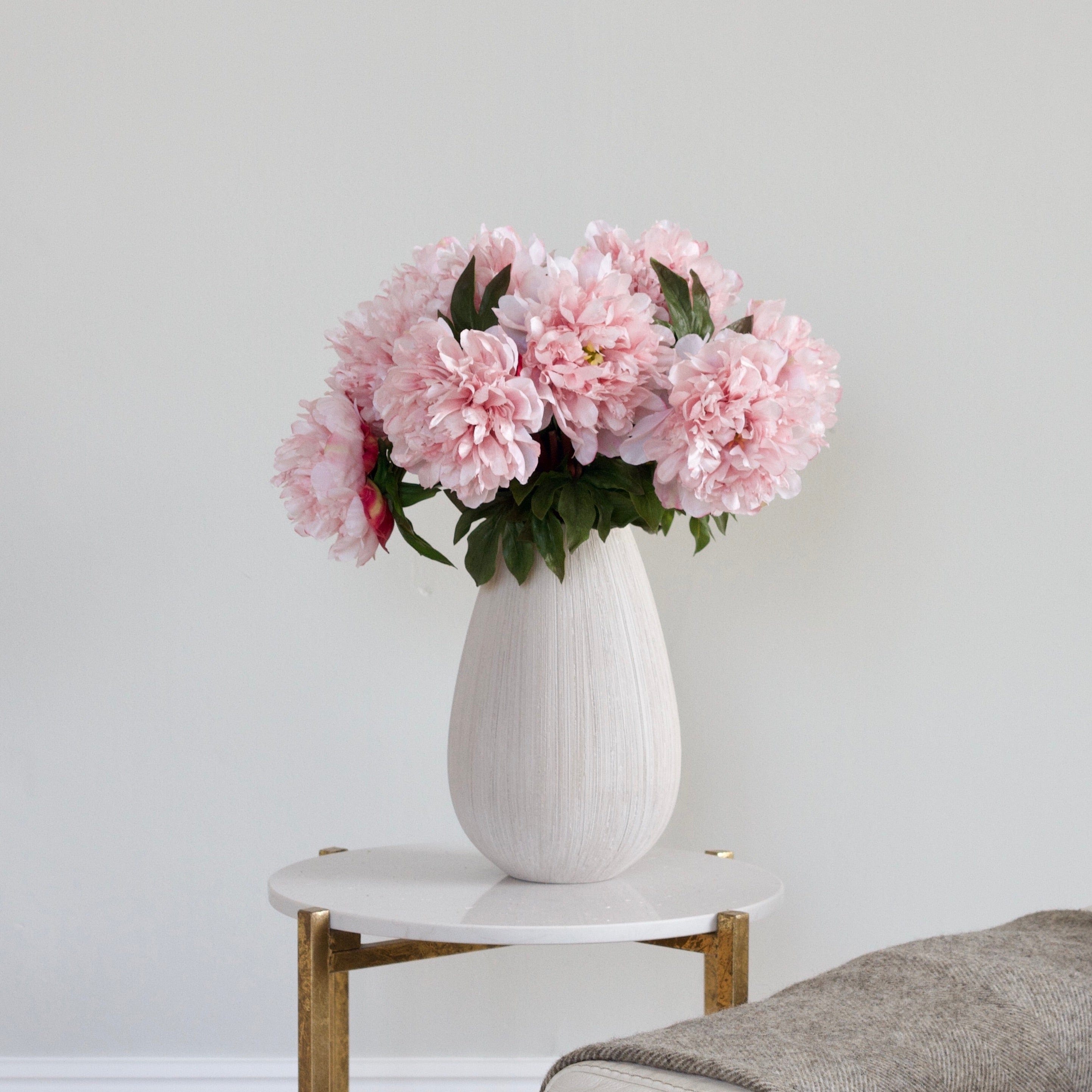 Realistic Artificial Pale Pink Extra Large Peony ABY4046LPK by The Faux Flower Company