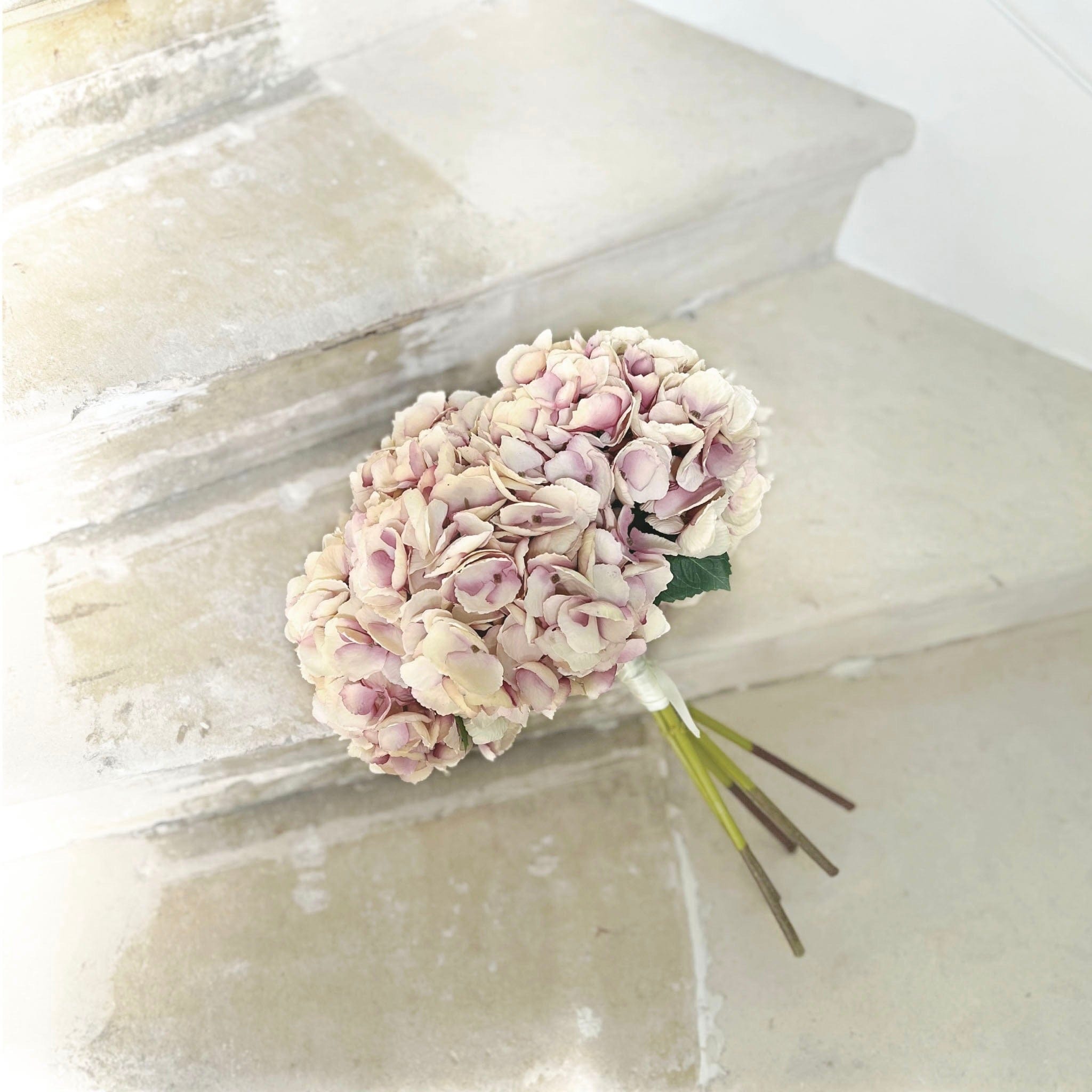 Realistic Artificial Pink Hydrangea Wedding Arrangement by The Faux Flower Company