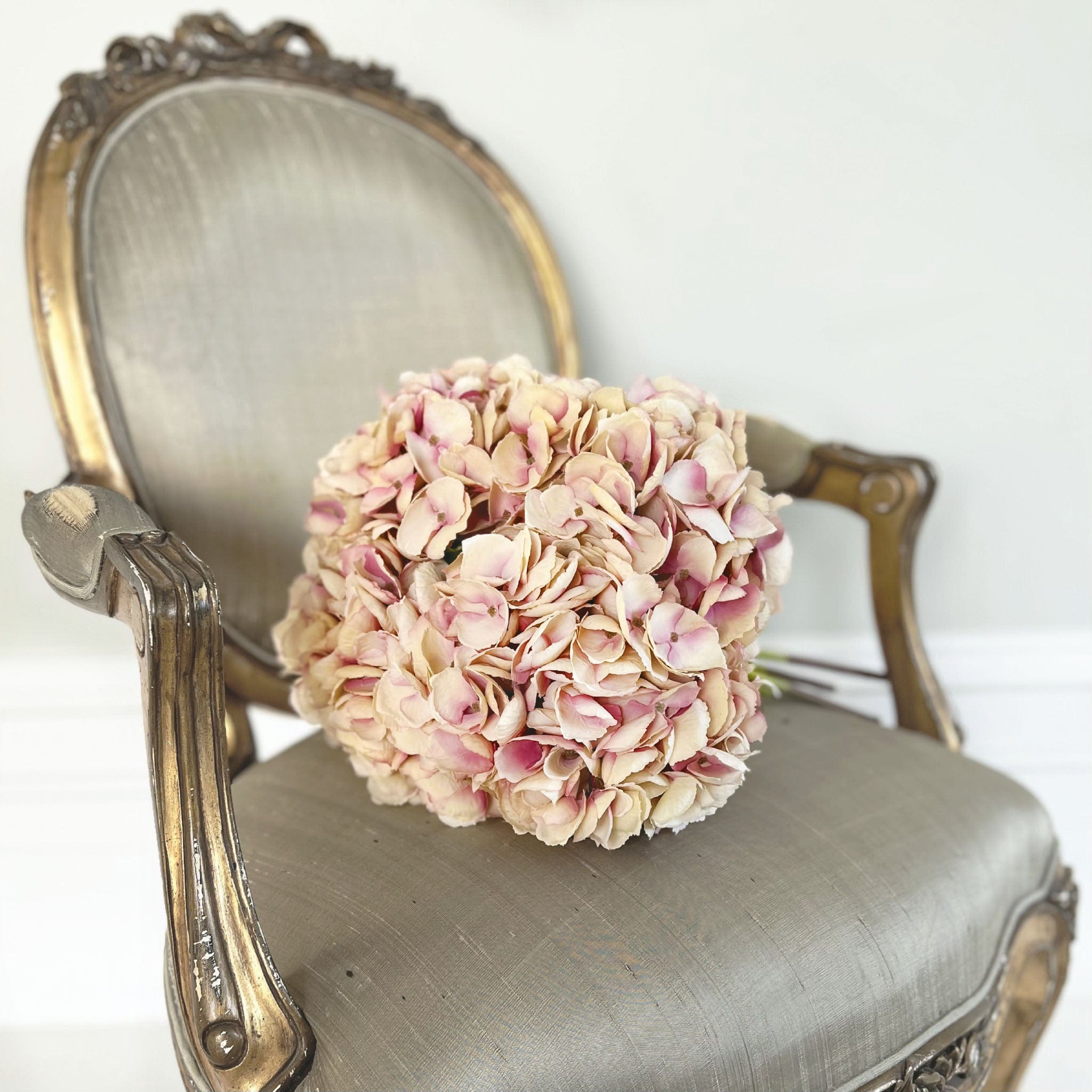 Realistic Artificial Pink Hydrangea Wedding Arrangement by The Faux Flower Company
