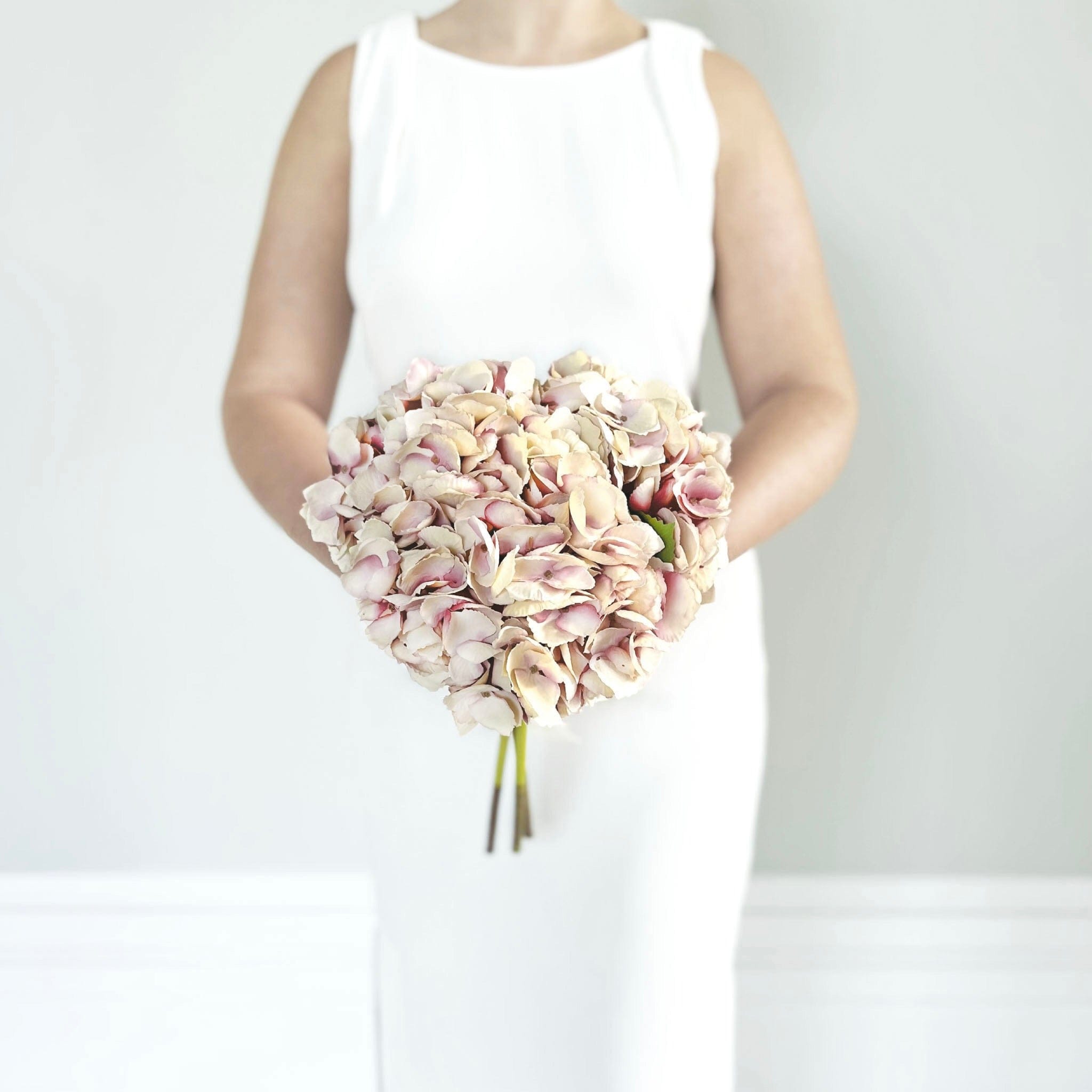 Realistic Artificial Pink Hydrangea Wedding Arrangement ABX5001DP-3 by The Faux Flower Company