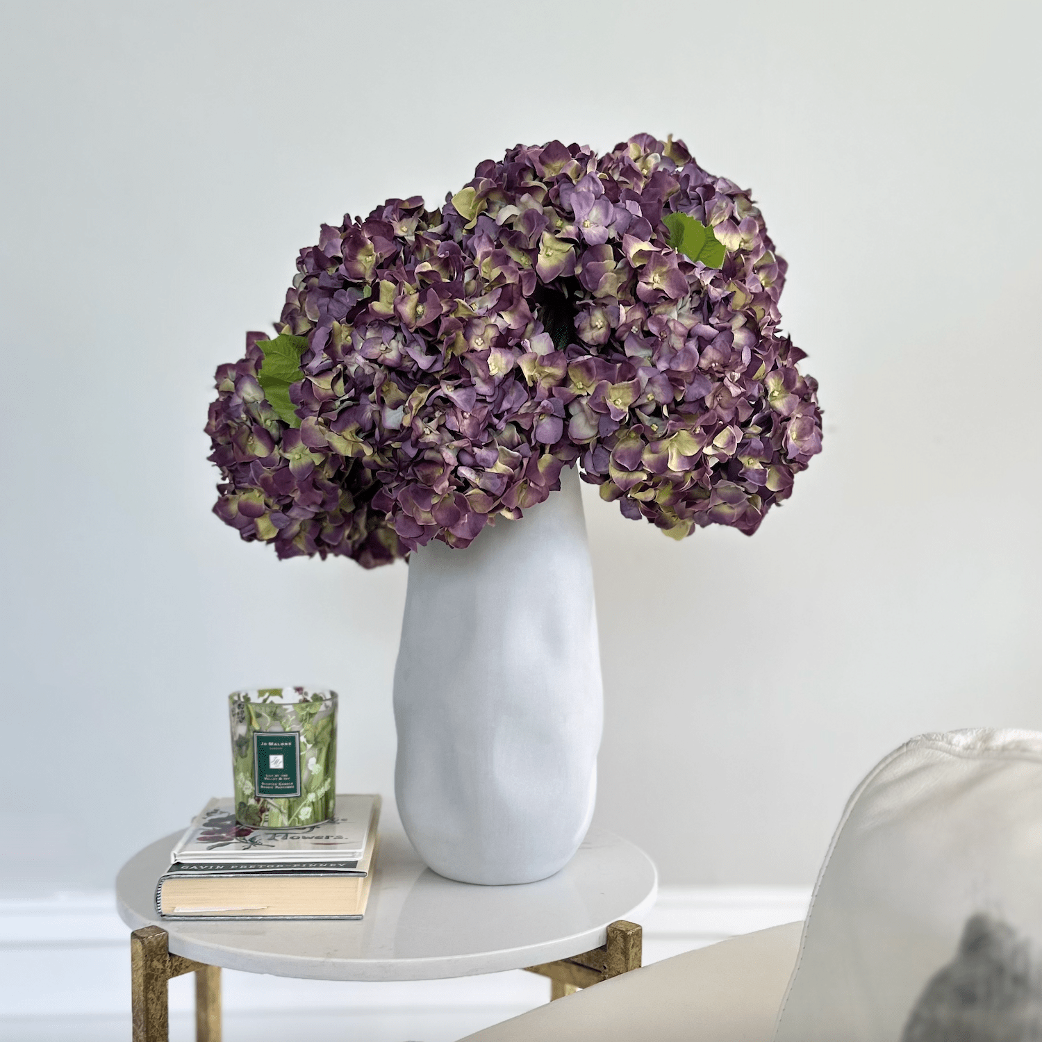 Realistic Artificial Purple Dried Hydrangea ABY5070PU by The Faux Flower Company