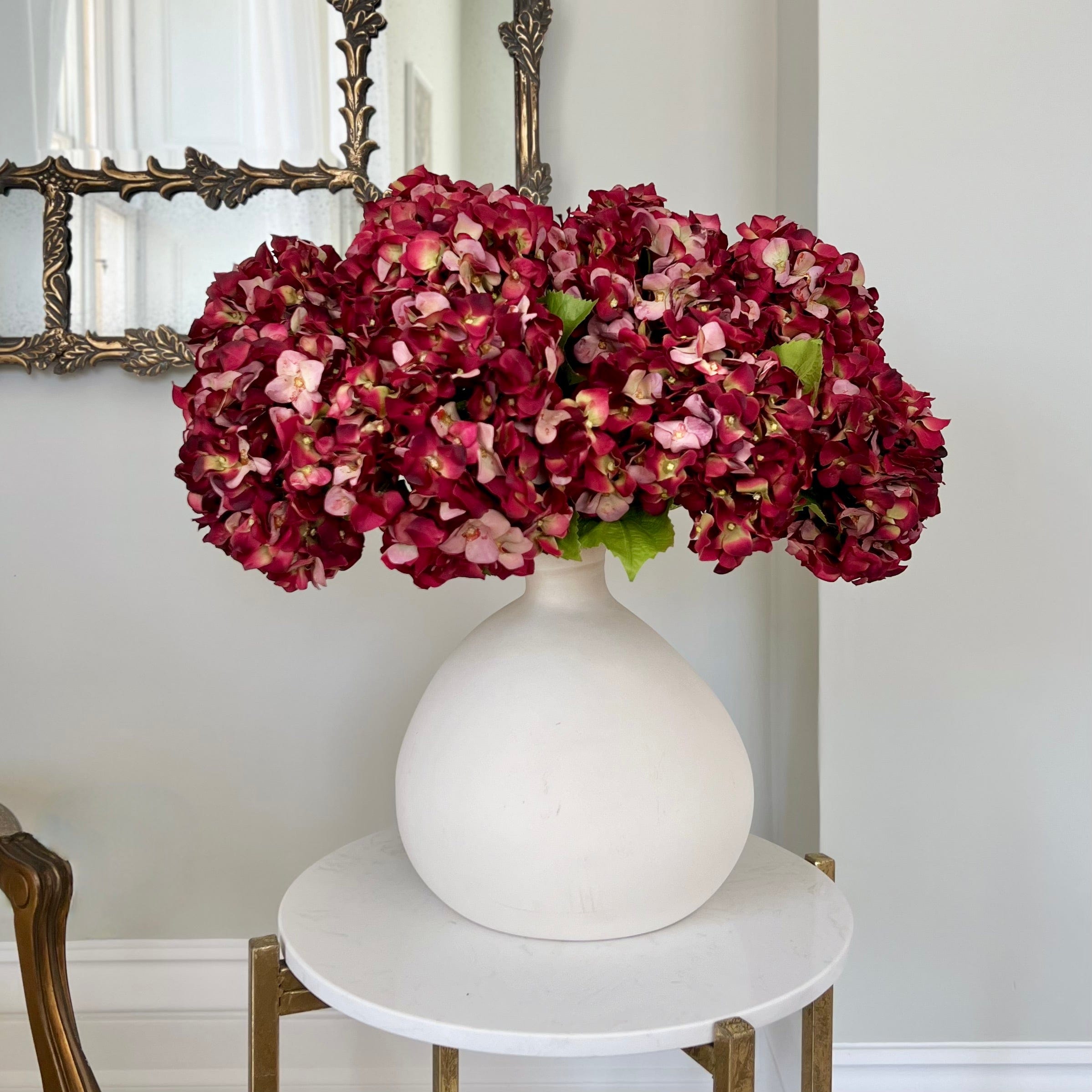 Realistic Artificial Red Dried Hydrangea ABY5070RD by The Faux Flower Company