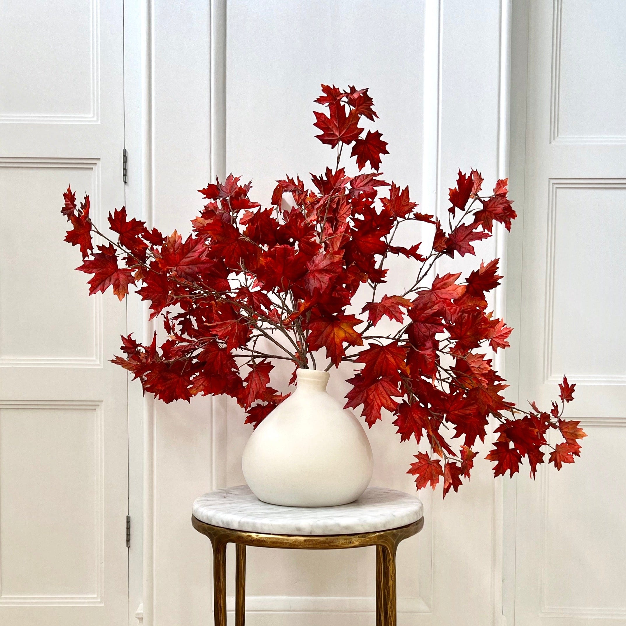 Realistic Artificial Red Maple Leaves ABZ3202RD by The Faux Flower Company