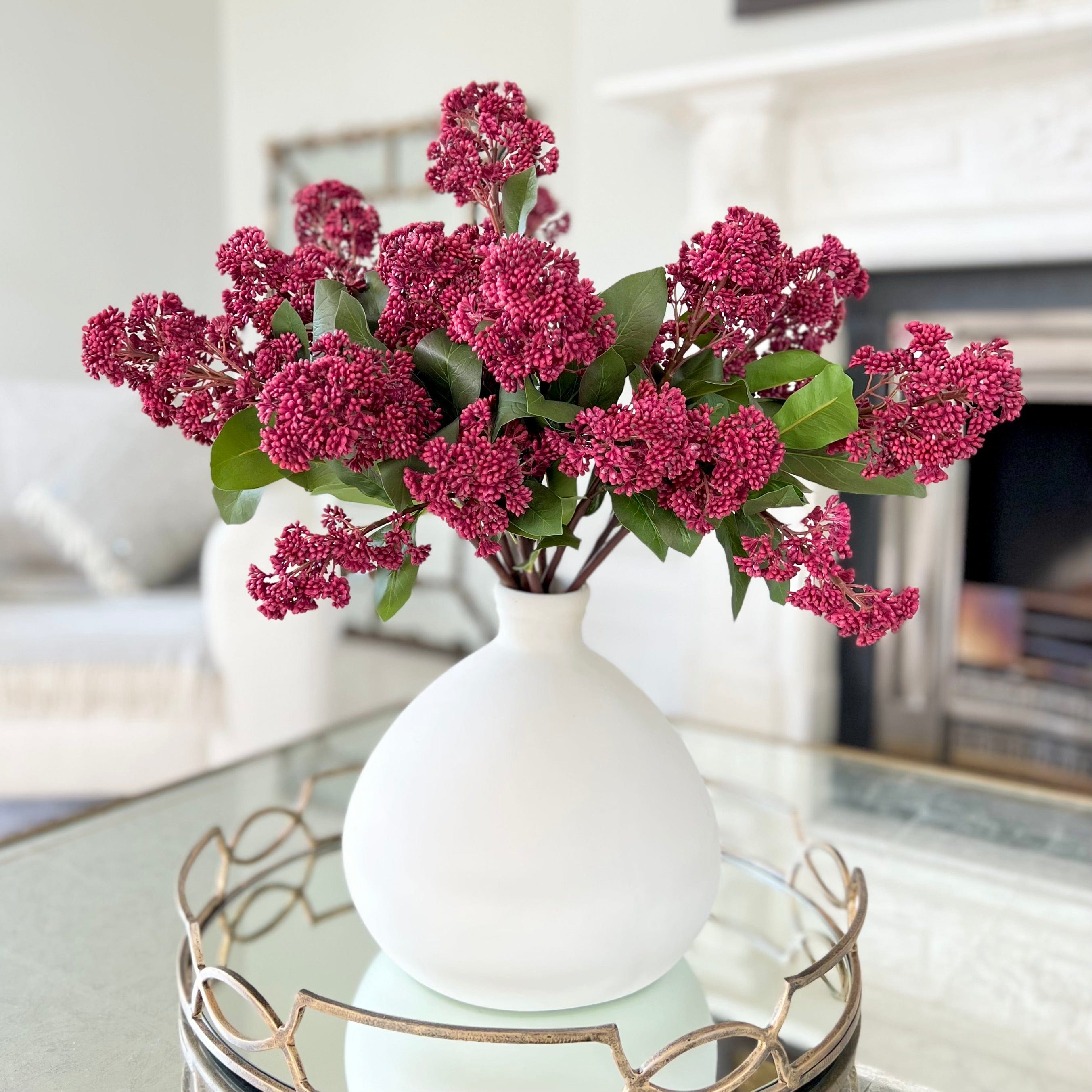 Realistic Artificial Red Skimmia ABY3142RD by The Faux Flower Company