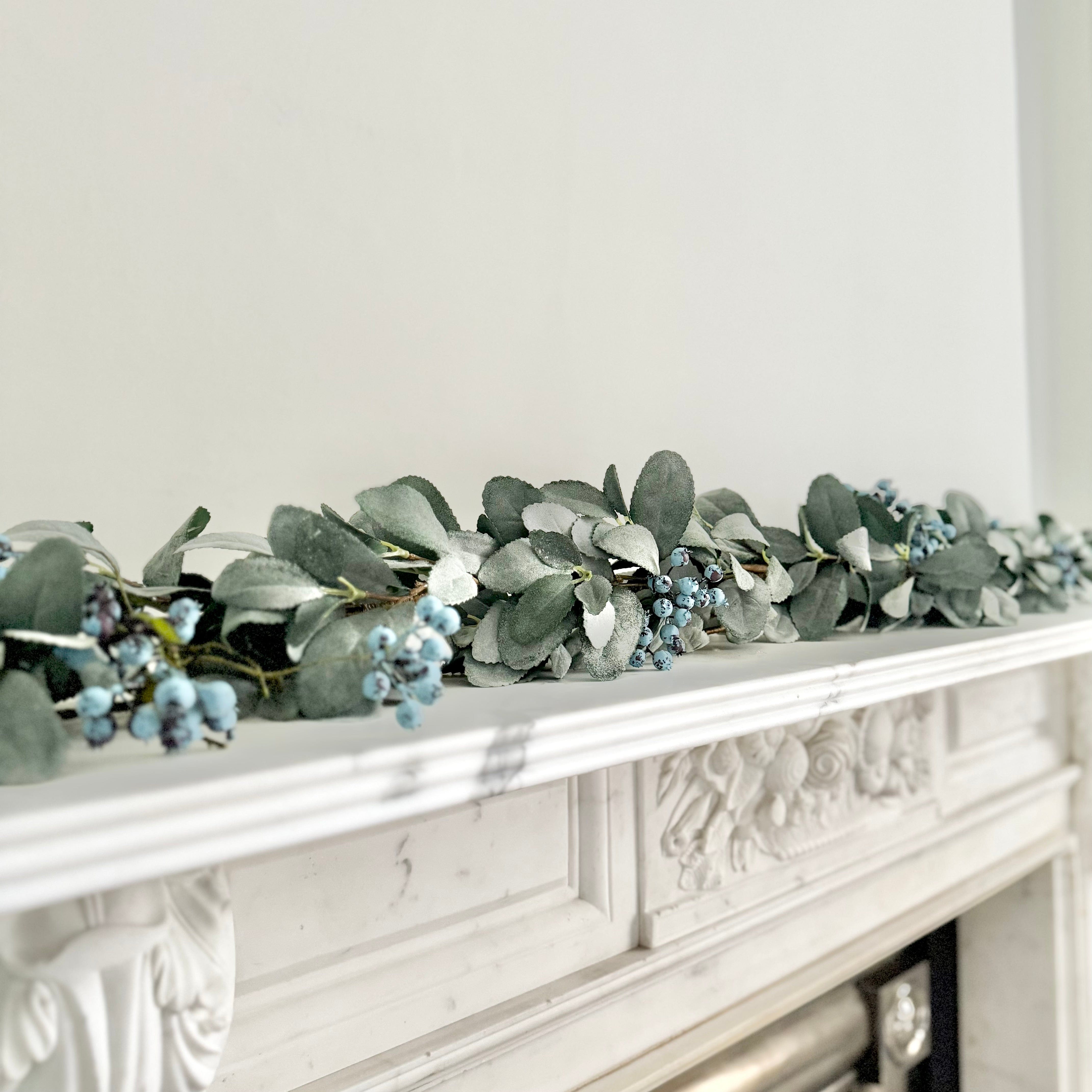 Realistic Artificial Silver Lambs Leaf Garland ABX0708GR by The Faux Flower Company