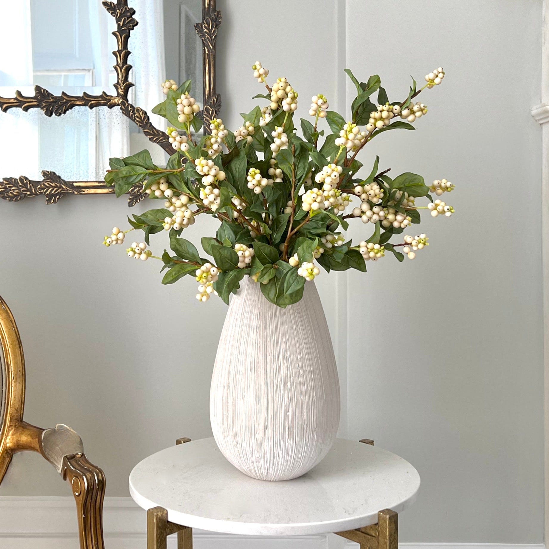 Realistic Artificial Snowberry Stem ABY2091WH by The Faux Flower Company