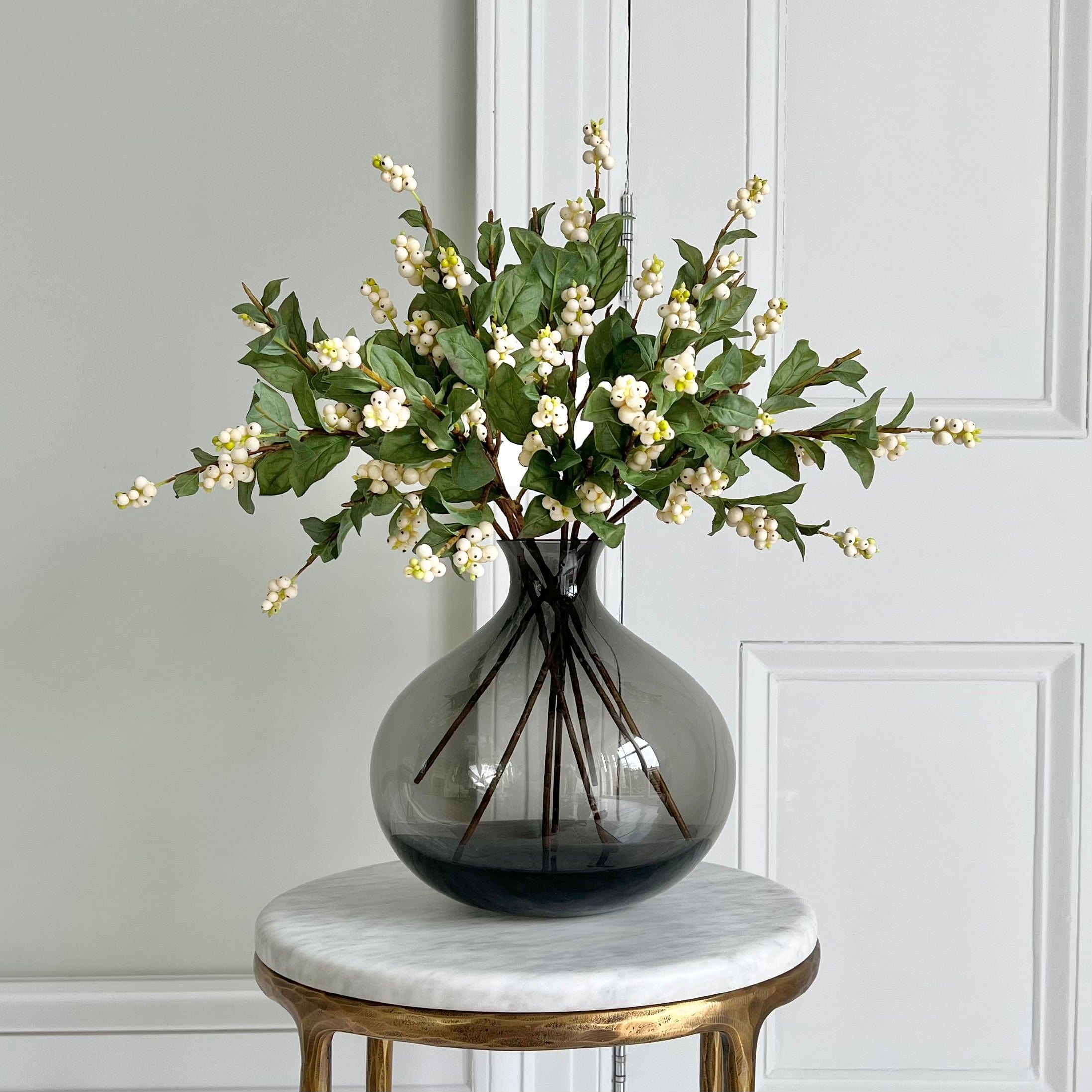 Realistic Artificial Snowberry Stem ABY2091WH by The Faux Flower Company