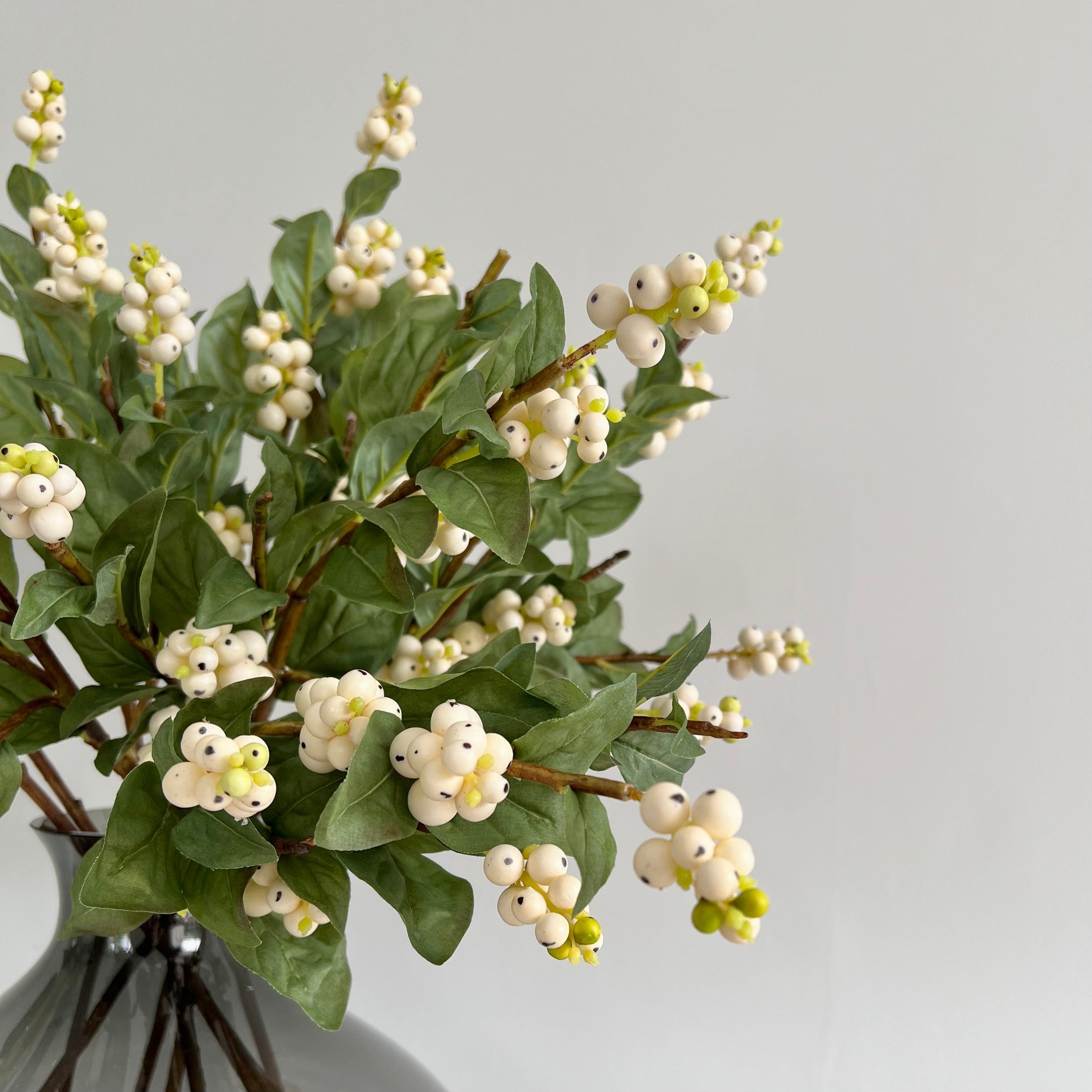 Realistic Artificial Snowberry Stem ABY2091WH by The Faux Flower Company