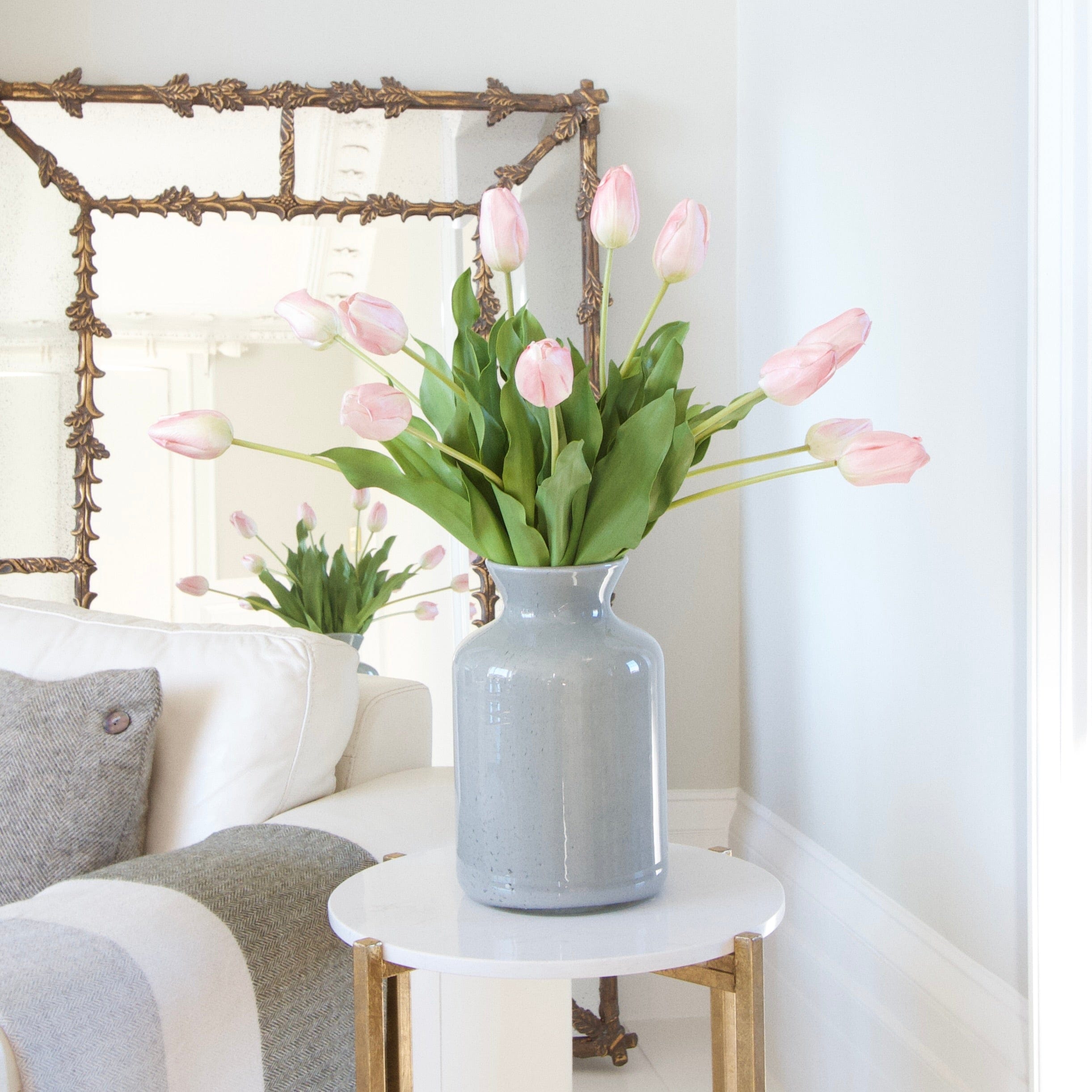 Realistic Artificial Tulip Arrangement ABY5657PK-6 by The Faux Flower Company