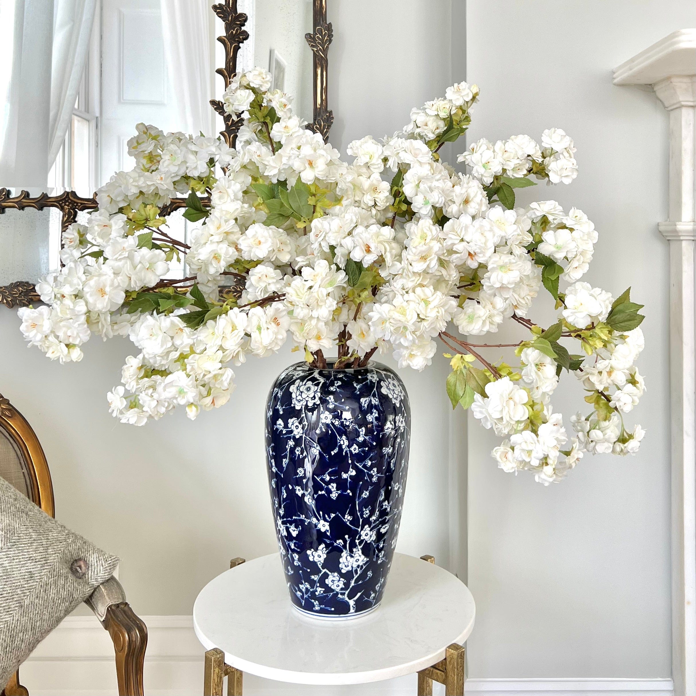 Realistic Artificial White Cherry Blossom ABX5043WH by The Faux Flower Company
