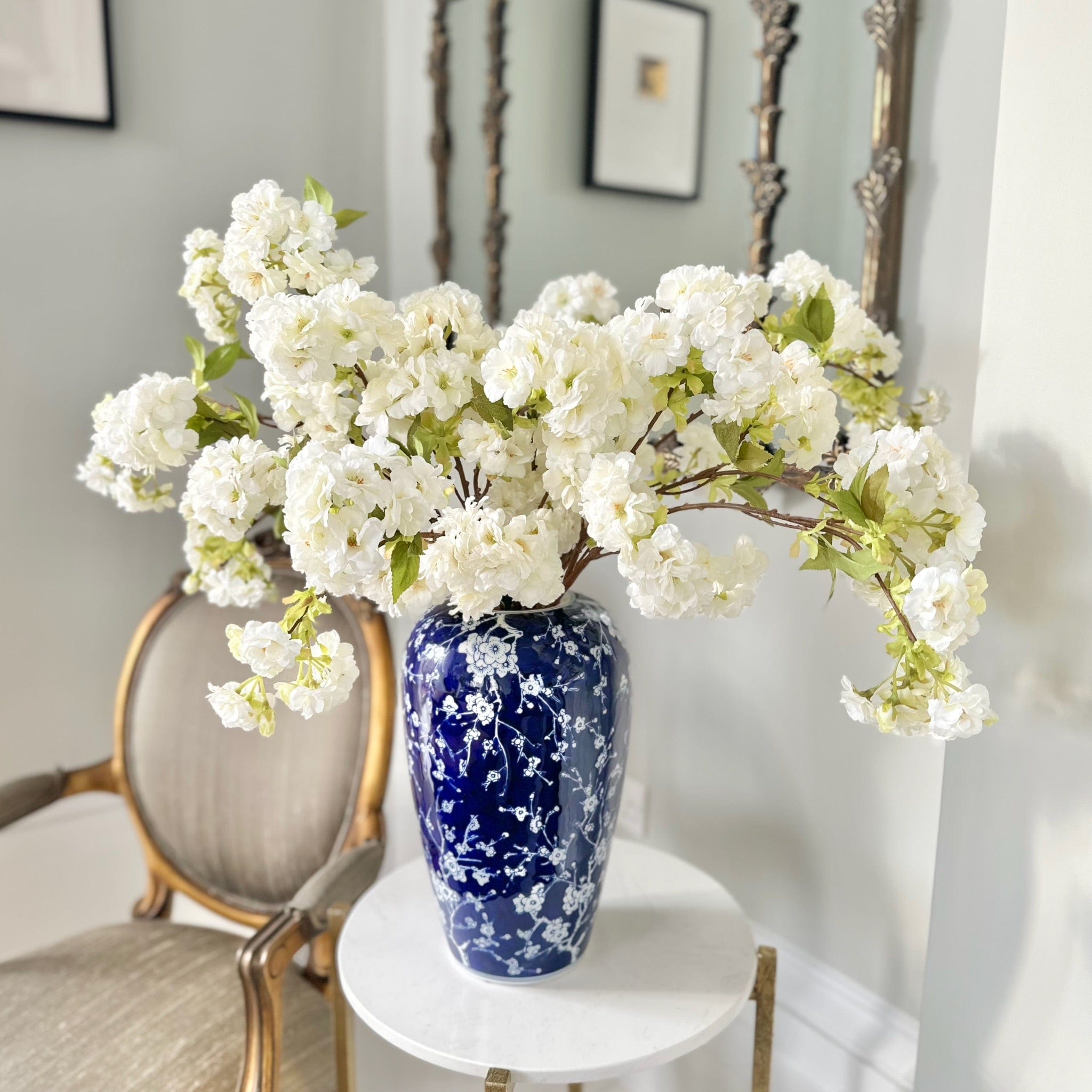 Realistic Artificial White Cherry Blossom ABX5043WH by The Faux Flower Company