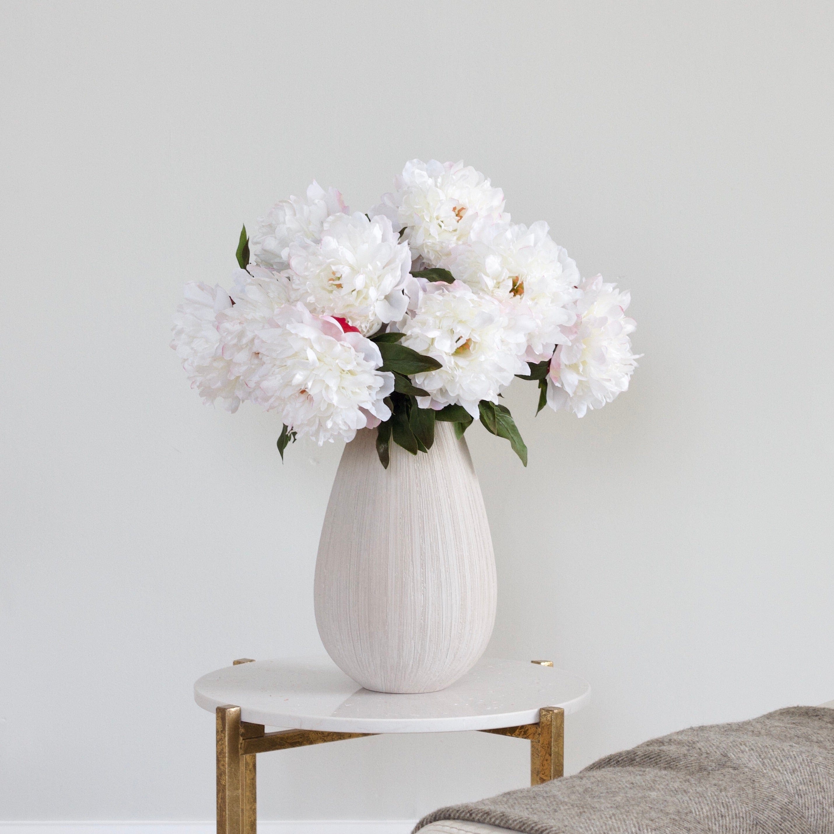 Realistic Artificial White Extra Large Peony ABY4046WH by The Faux Flower Company