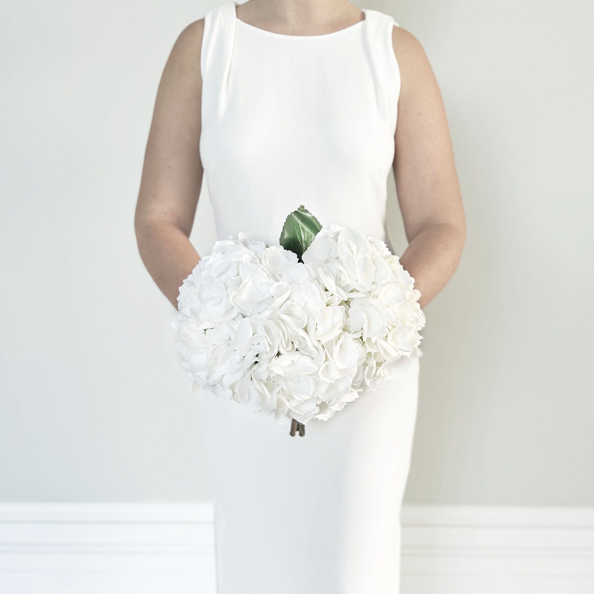 Realistic Artificial White Hydrangea Wedding Arrangement ABX5001WH-36-3 by The Faux Flower Company