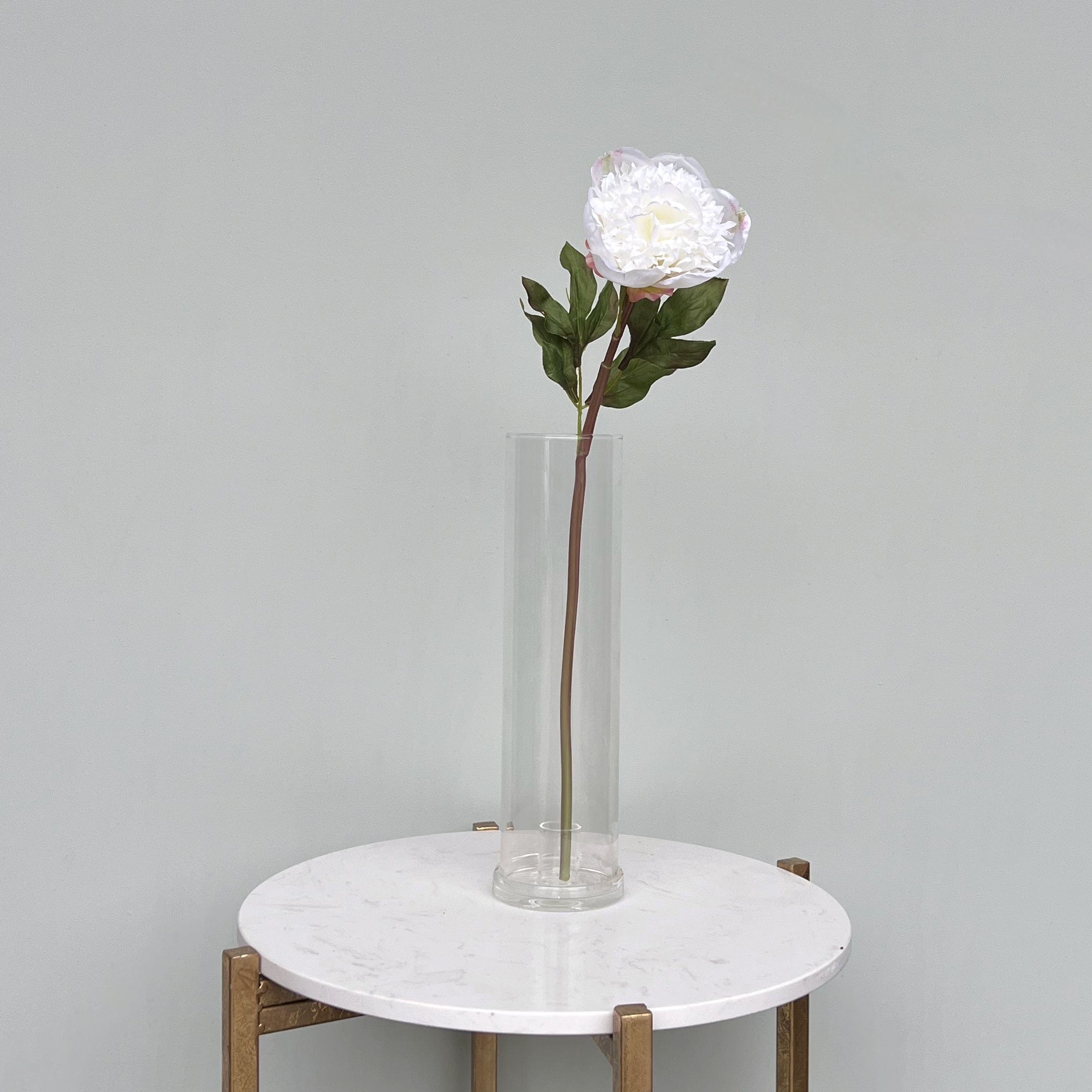 Realistic Artificial White Open Peony ABY4236WH by The Faux Flower Company