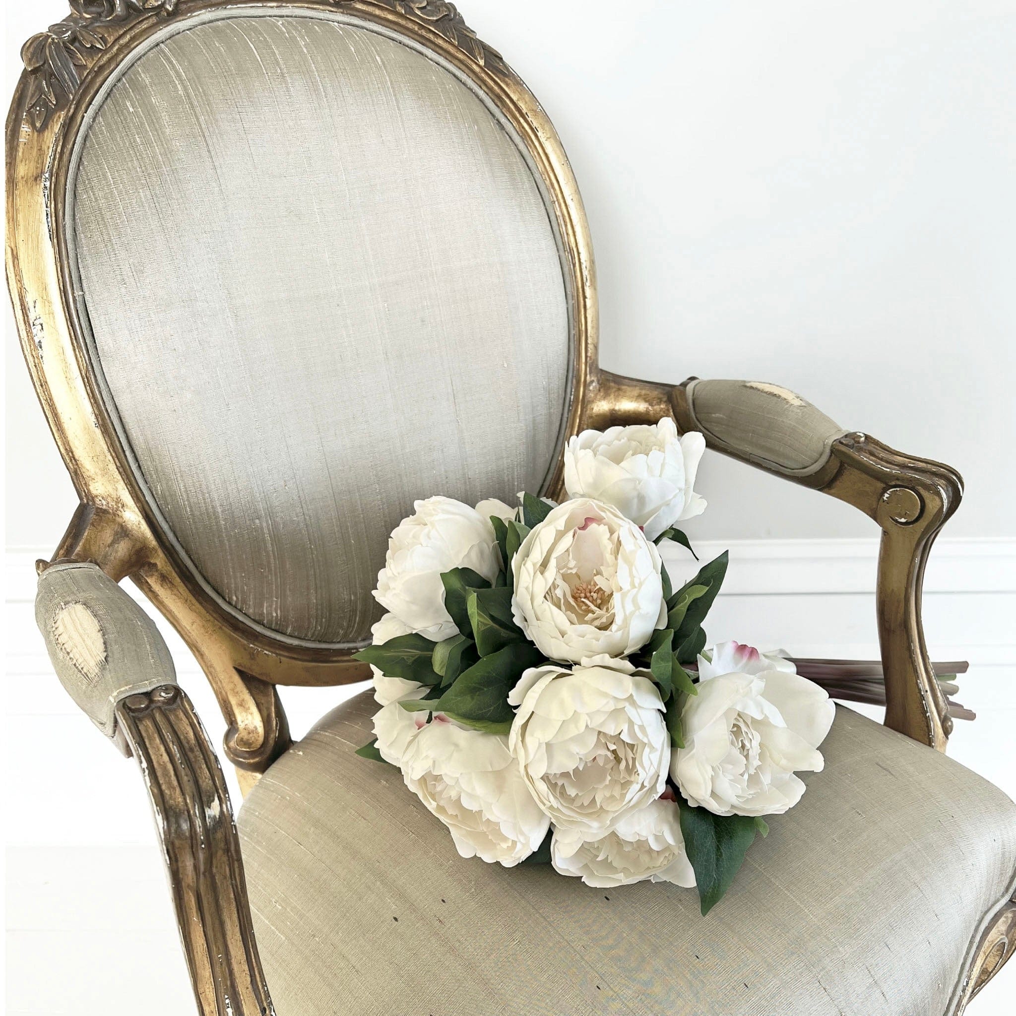 Realistic Artificial White Peony Wedding Arrangement by The Faux Flower Company