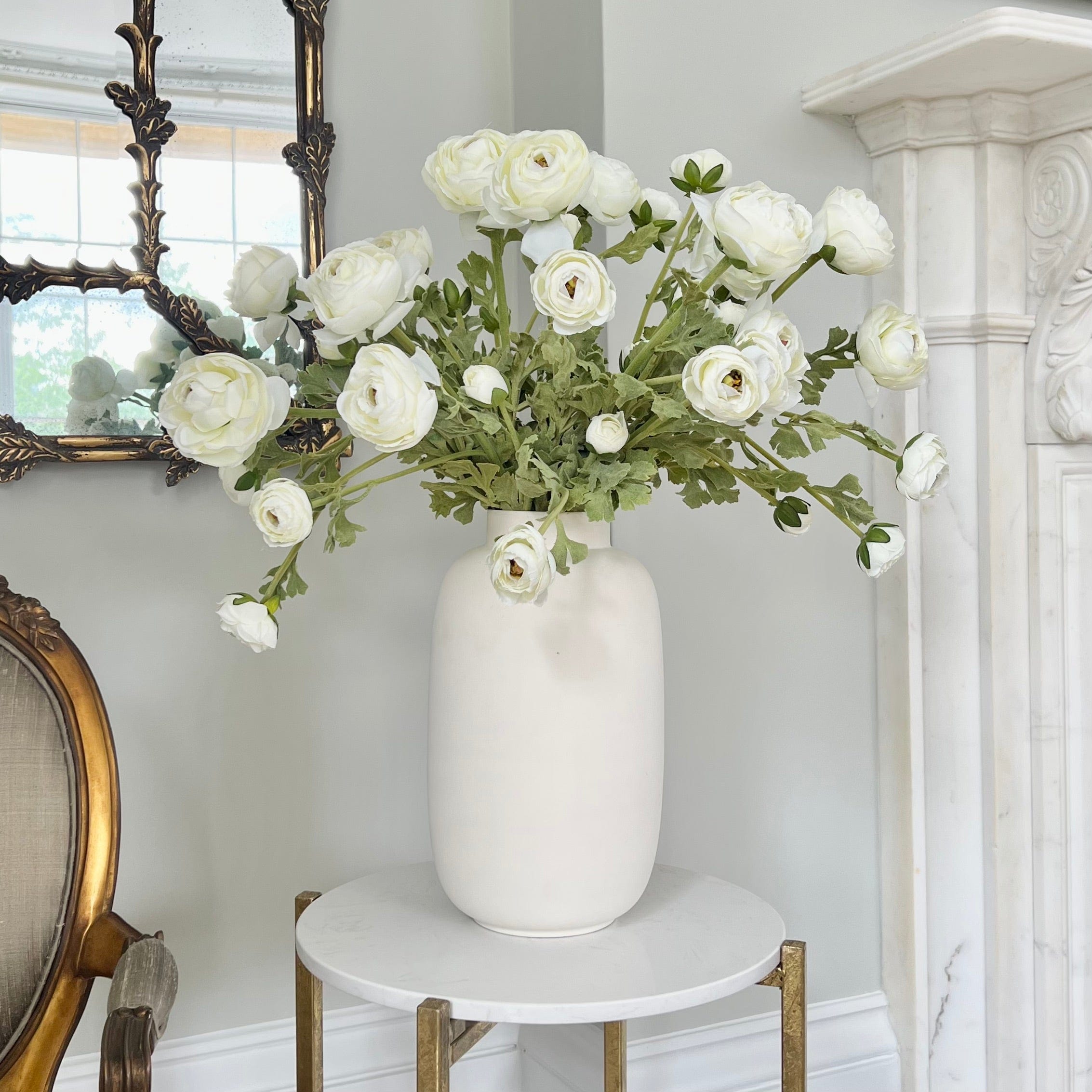 Realistic Artificial White Ranunculus Spray ABX8534WH by The Faux Flower Company