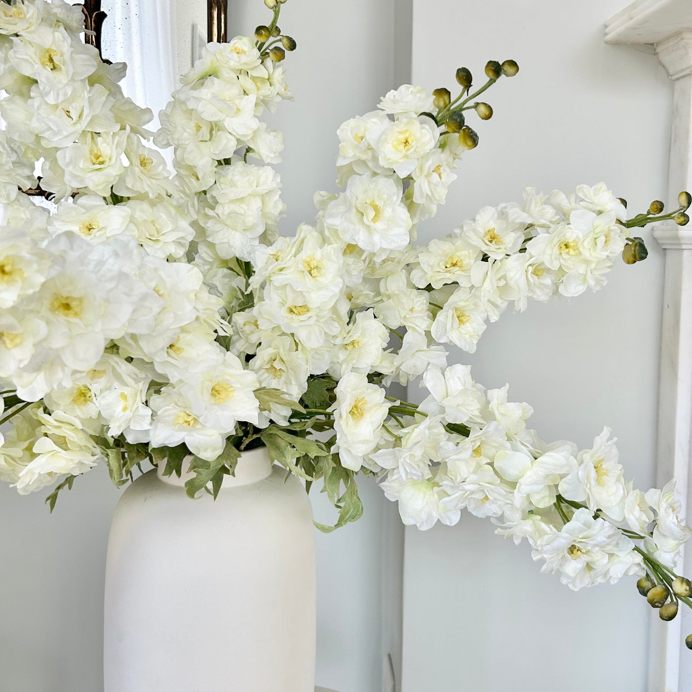 Realistic Artificial White Tall Delphinium ABX2338WH by The Faux Flower Company