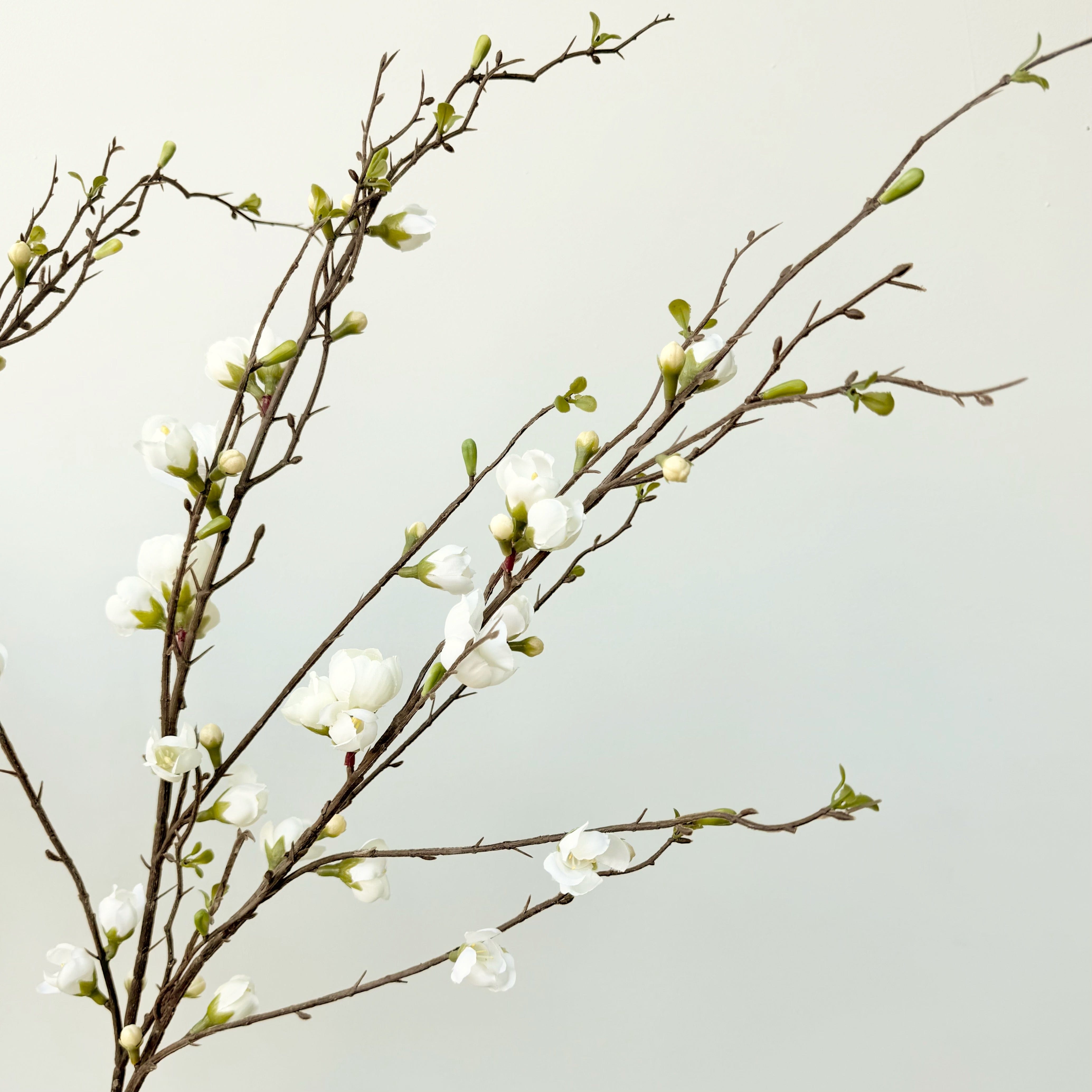 Realistic Artificial White Tall Peach Blossom Branch ABX4575WH by The Faux Flower Company