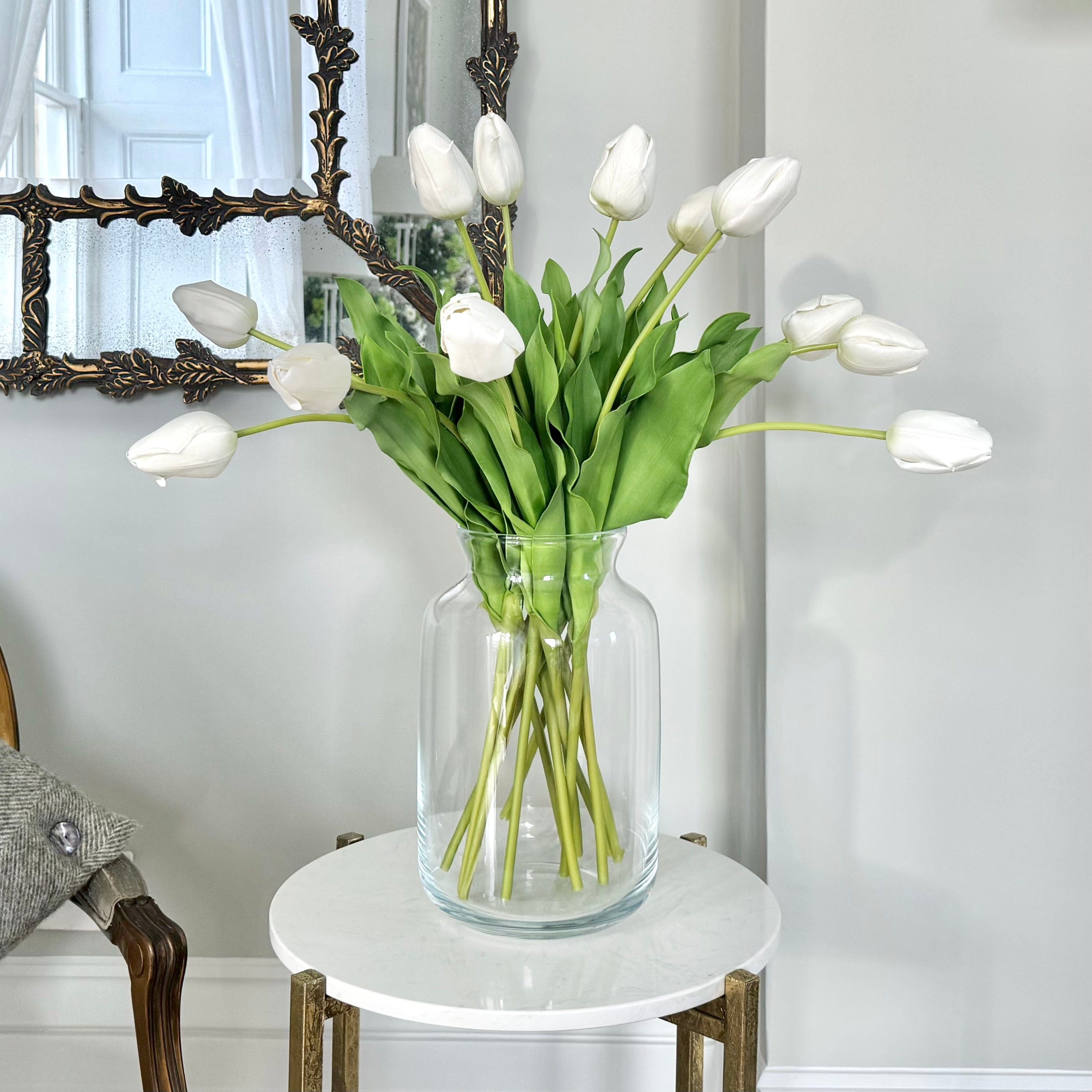 Realistic Artificial White Tulip ABY5657WH by The Faux Flower Company