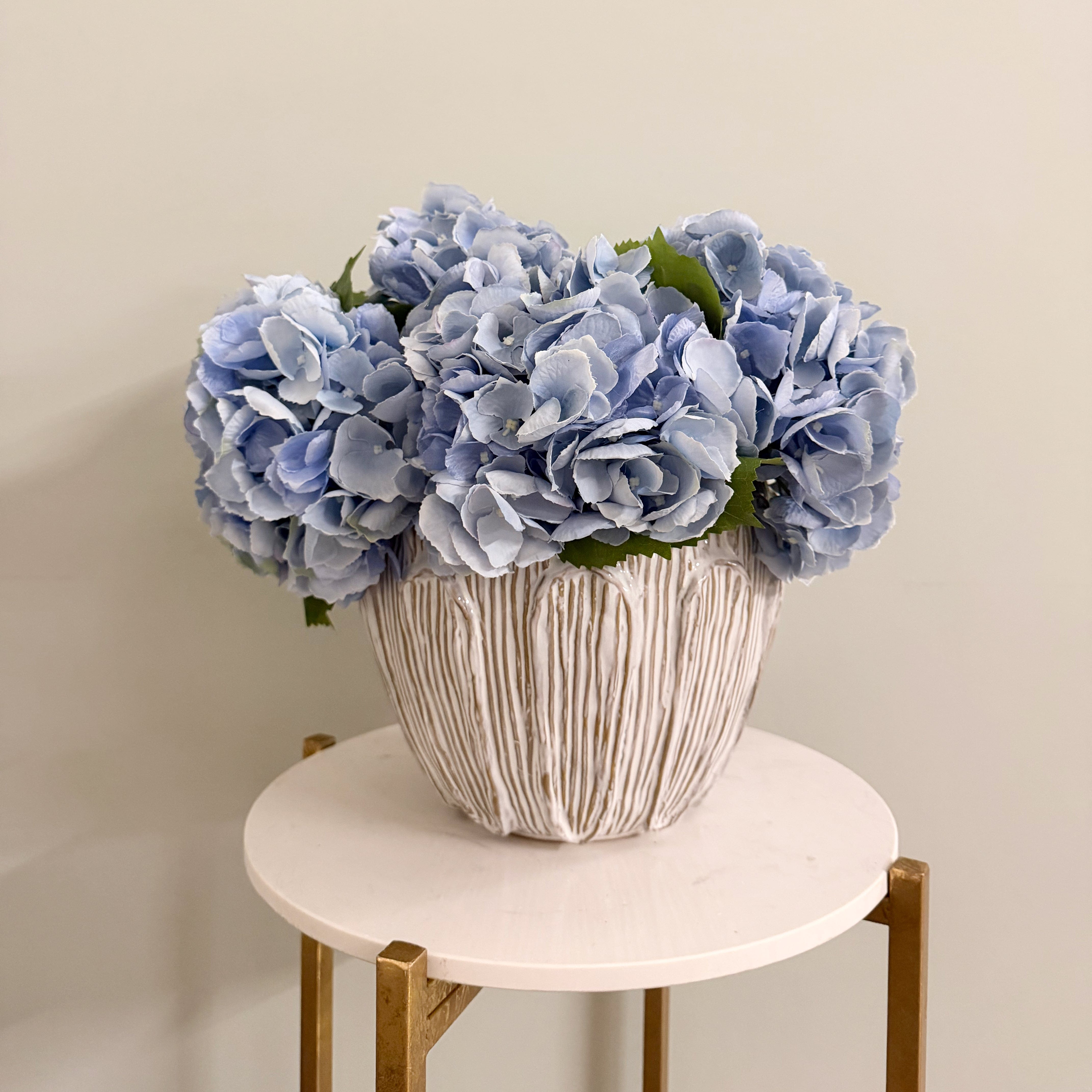 Realistic Beige Petal Ceramic Pot AHCH-0930 by The Faux Flower Company