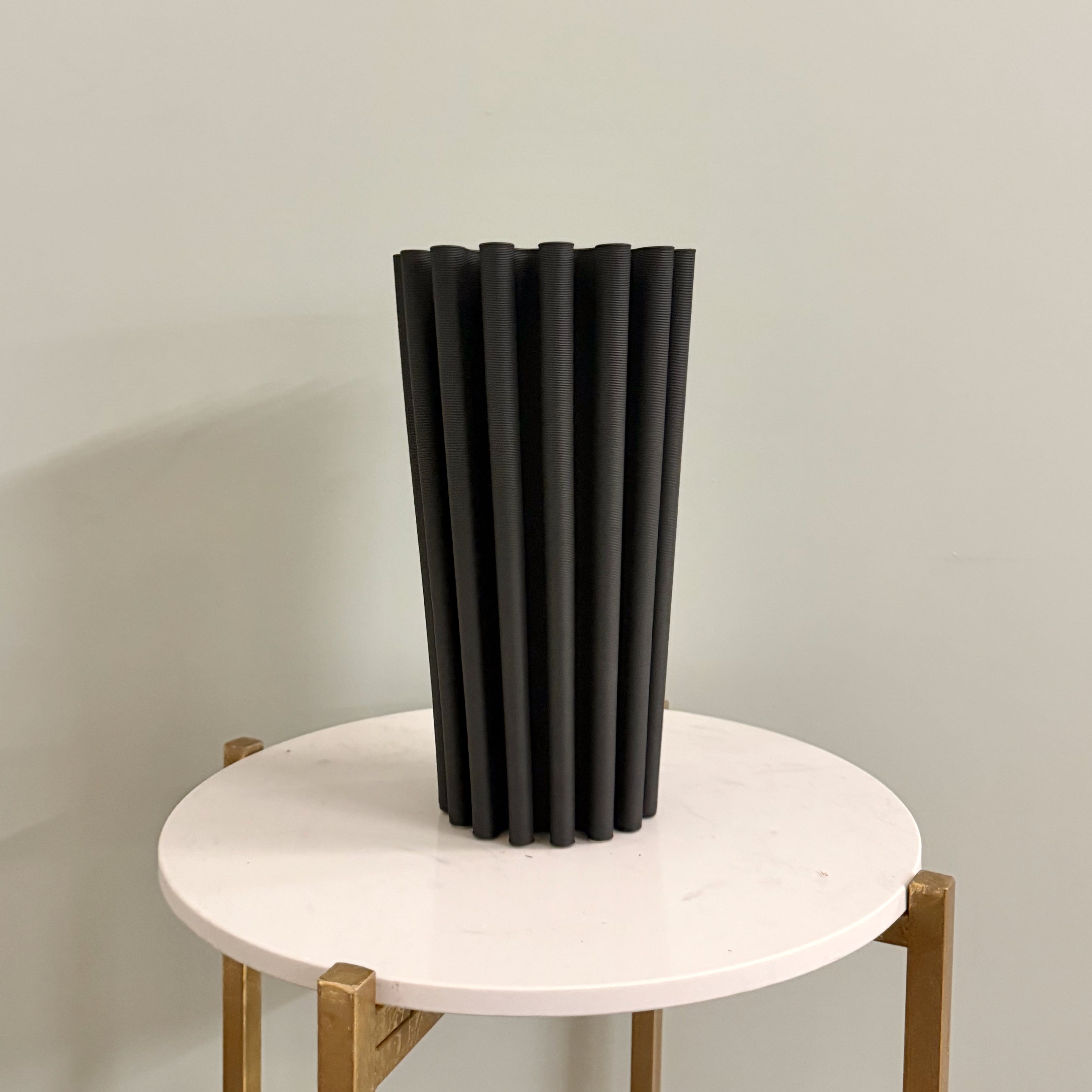 Realistic Black 3D Printed Vase AHCH-0080 by The Faux Flower Company