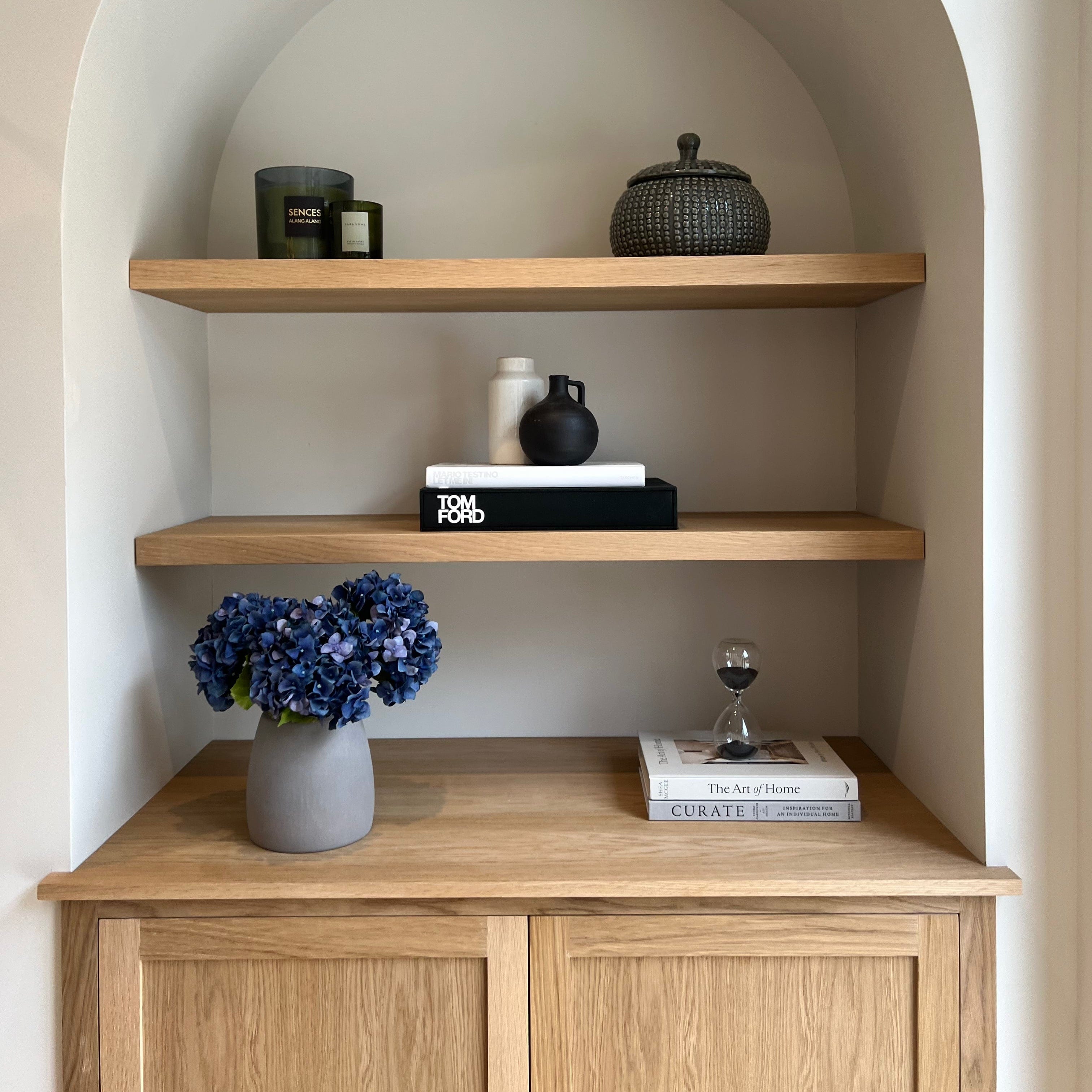 Realistic Blue Dried Hydrangea Bouquet & Kemble Vase Set ABY5070BL-3 + ABP1766 by The Faux Flower Company