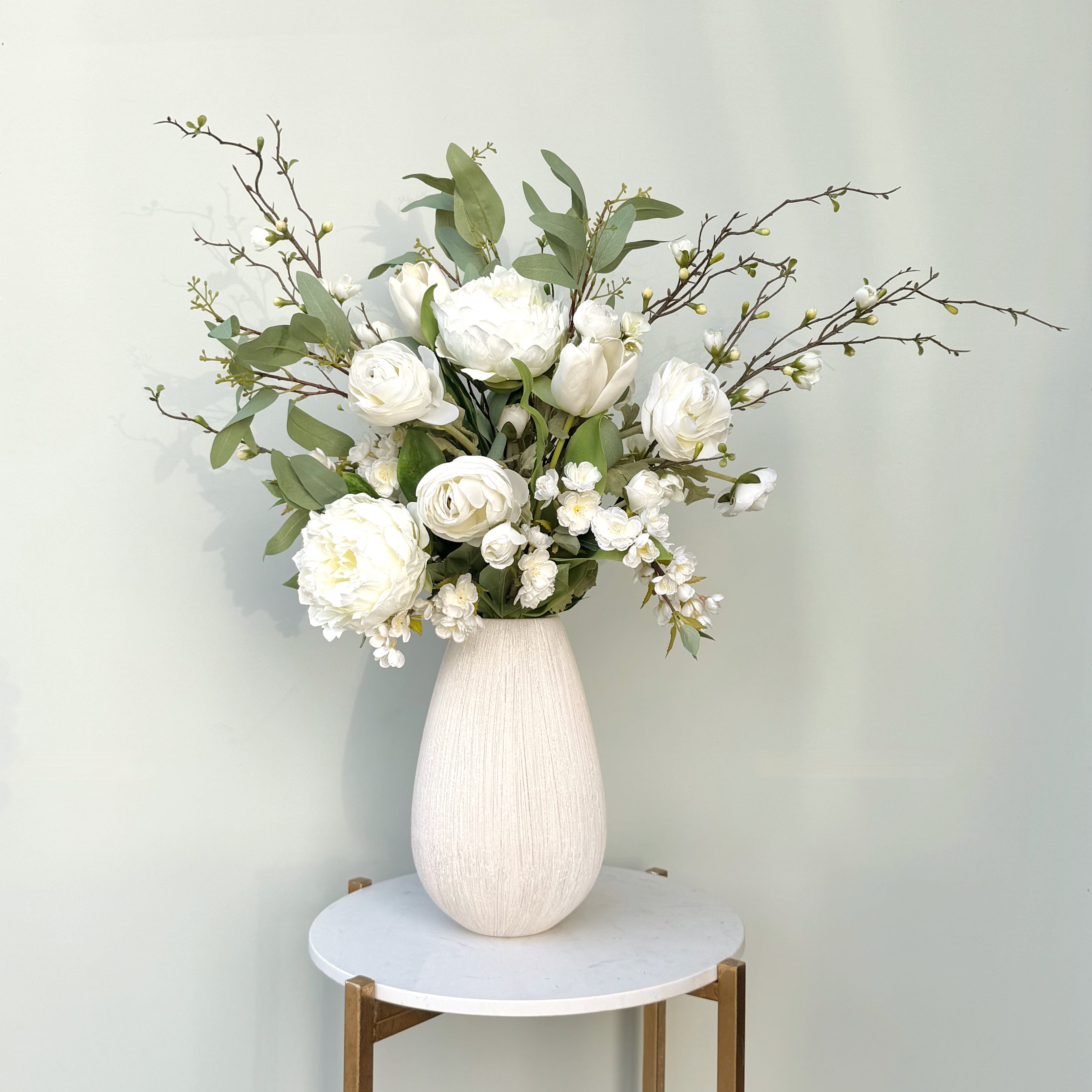 Realistic Born In April: Diamond Flower Bouquet & Vase Set APRIL BQ + ABP1513 by The Faux Flower Company