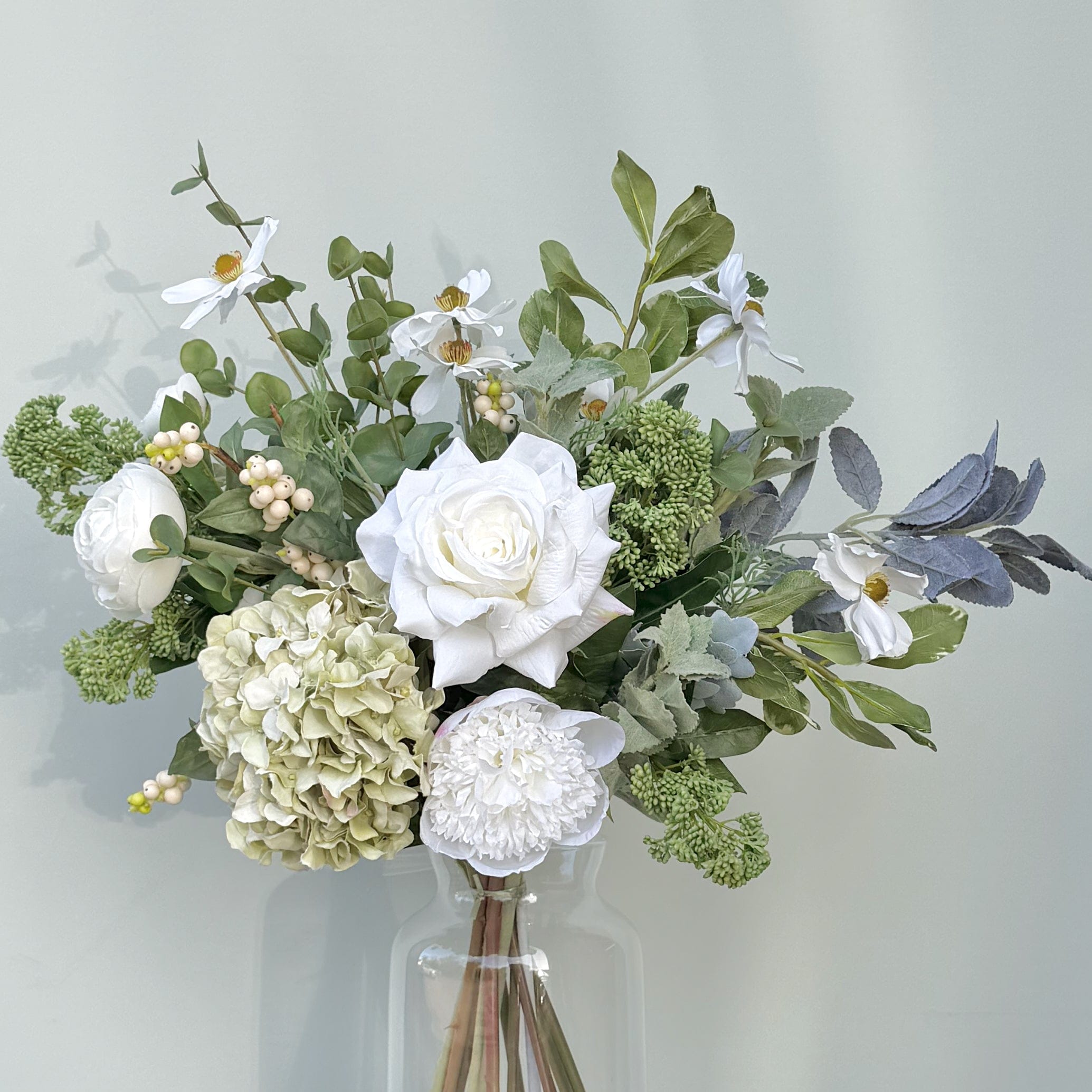 Realistic Born In August: Peridot Flower Bouquet & Vase Set AUGUST BQ + ABV2252 by The Faux Flower Company