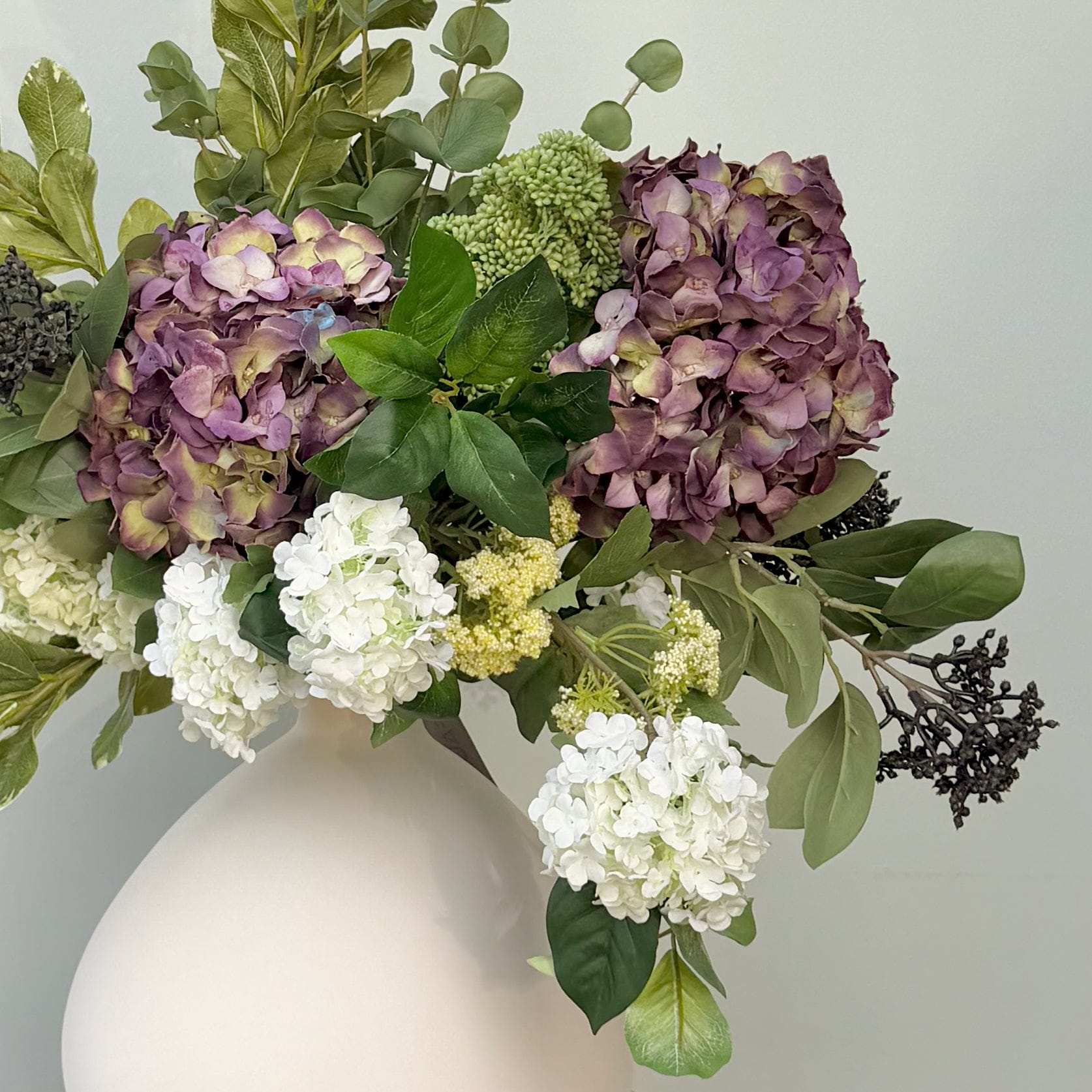 Realistic Born In February: Amethyst Flower Bouquet & Vase Set FEBRUARY BQ + ABP1747 by The Faux Flower Company
