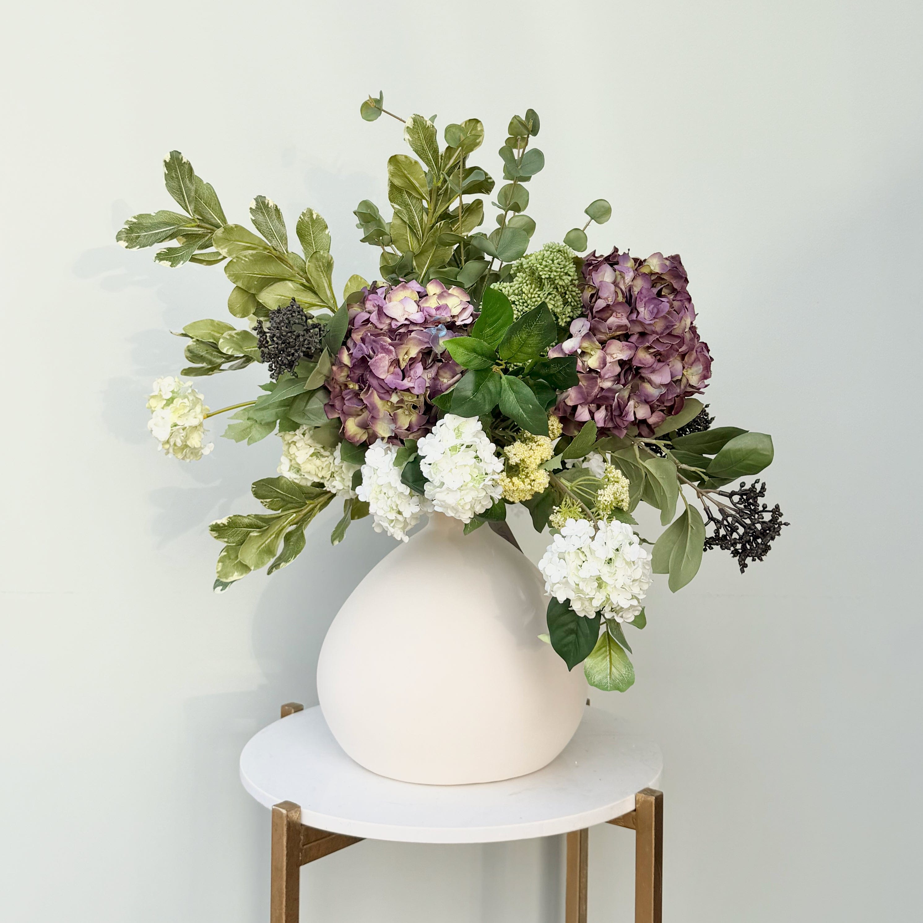 Realistic Born In February: Amethyst Flower Bouquet & Vase Set FEBRUARY BQ + ABP1747 by The Faux Flower Company